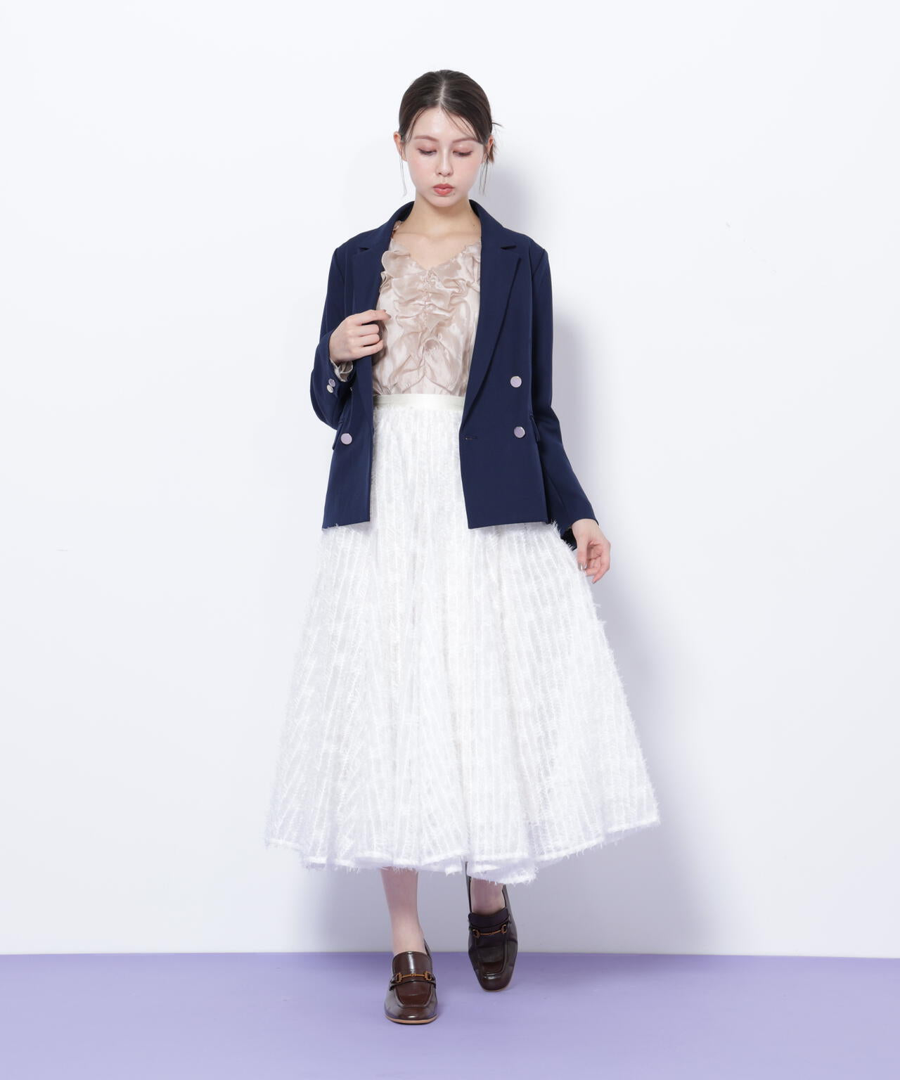 ＜セットアップ対応＞ベーシックツイルダブル釦ジャケット