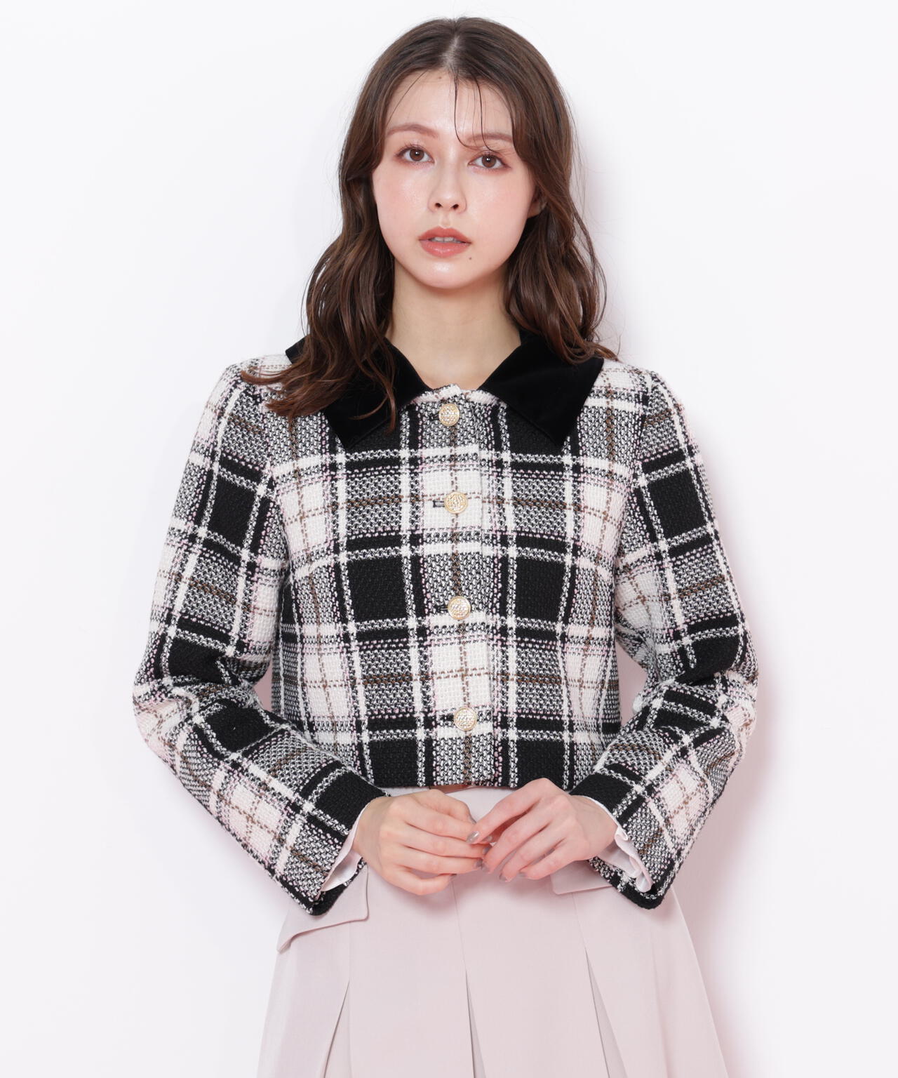 ループヤーンチェックジャケット