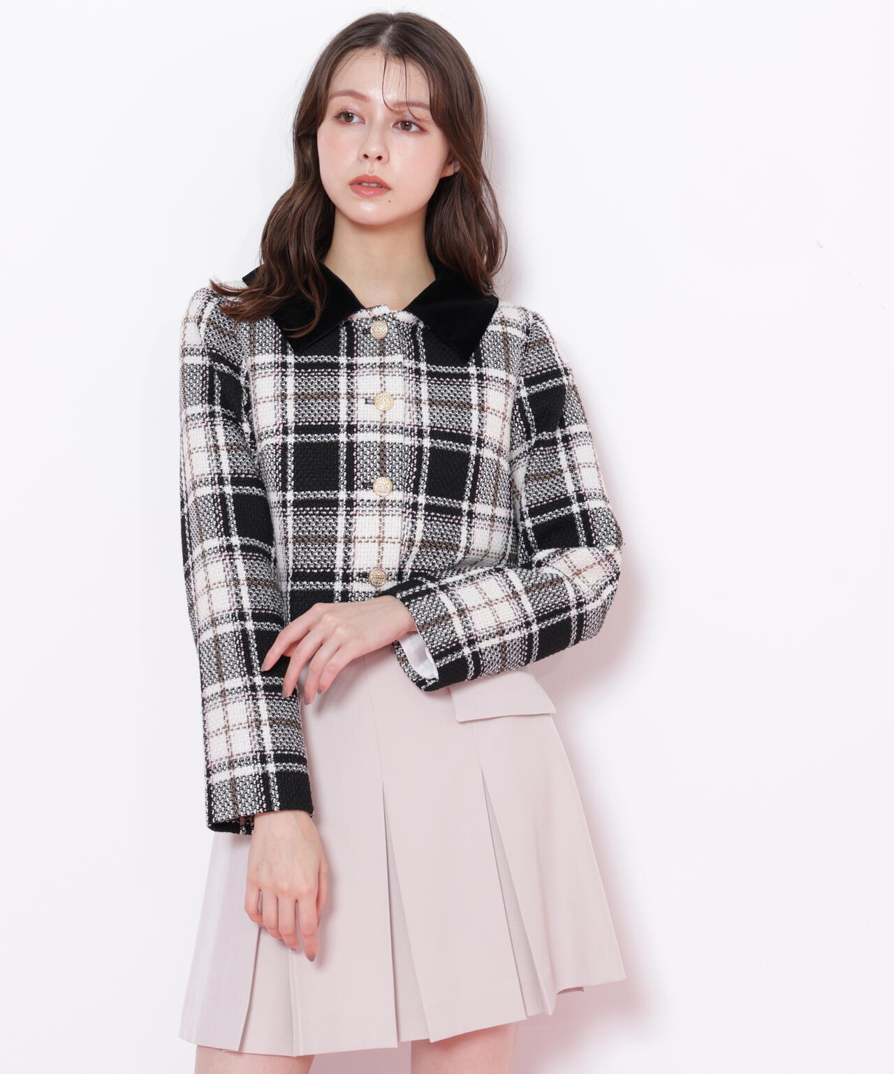 【状態良好】原宿本店限定クレストブリッジチェックループヤーンツイードセットアップ 原宿本店限定】クレストブリッジチェックループヤーンツィード