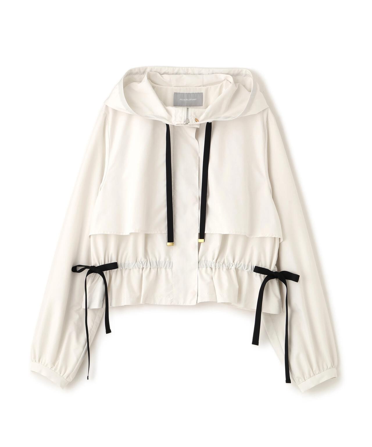 配色リボンペプラムジャケット