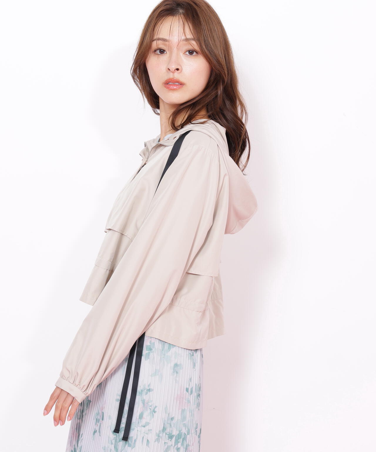 配色リボンペプラムジャケット