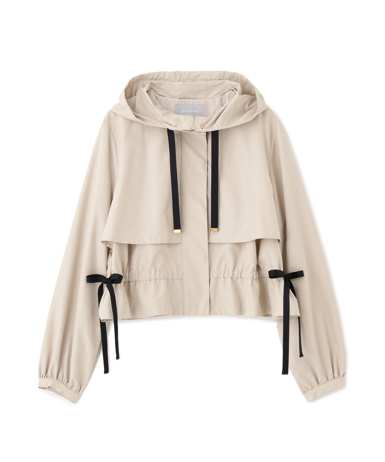 配色リボンペプラムジャケット