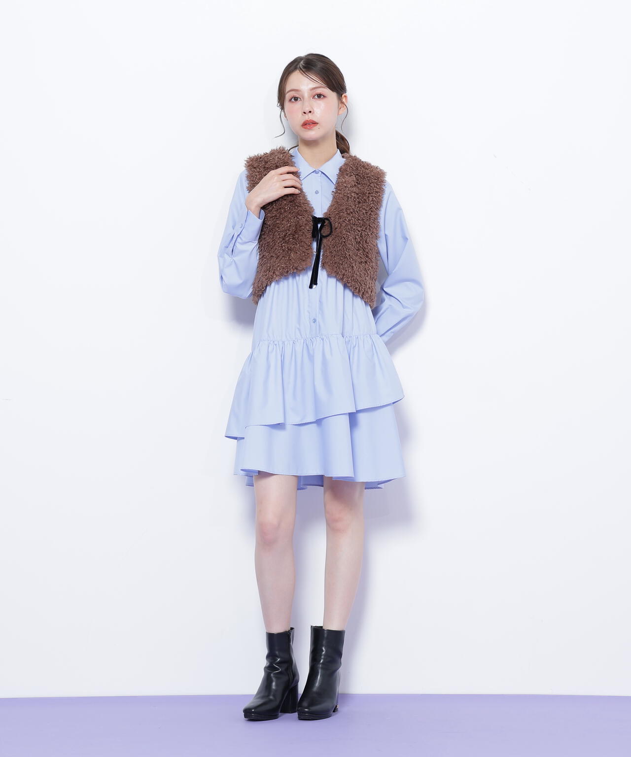 リボン付きボアベスト | JILL by JILL STUART（ジル バイ ジル