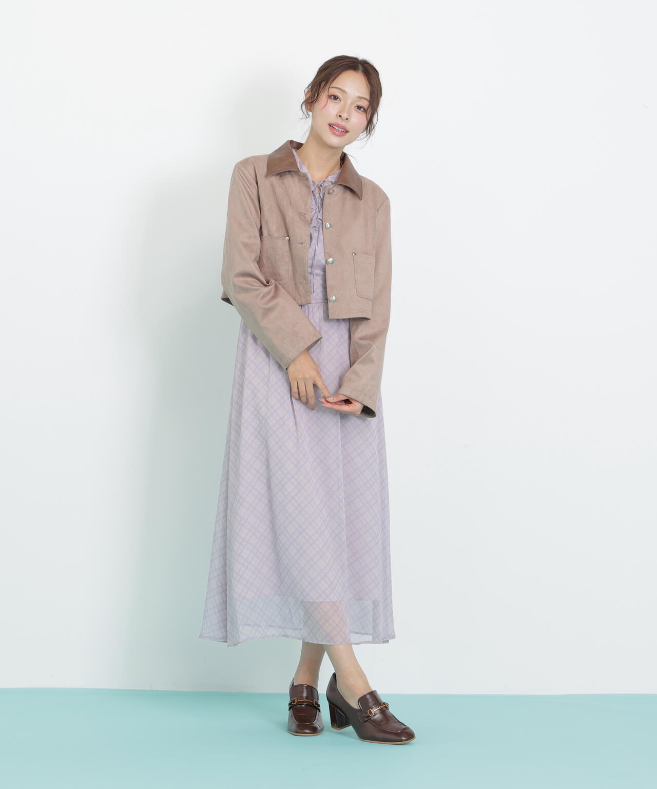 フェイクスエード短丈ブルゾン