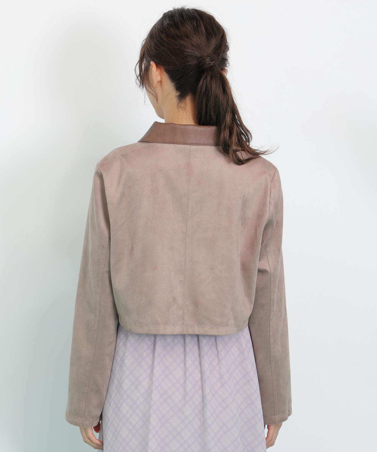 フェイクスエード短丈ブルゾン