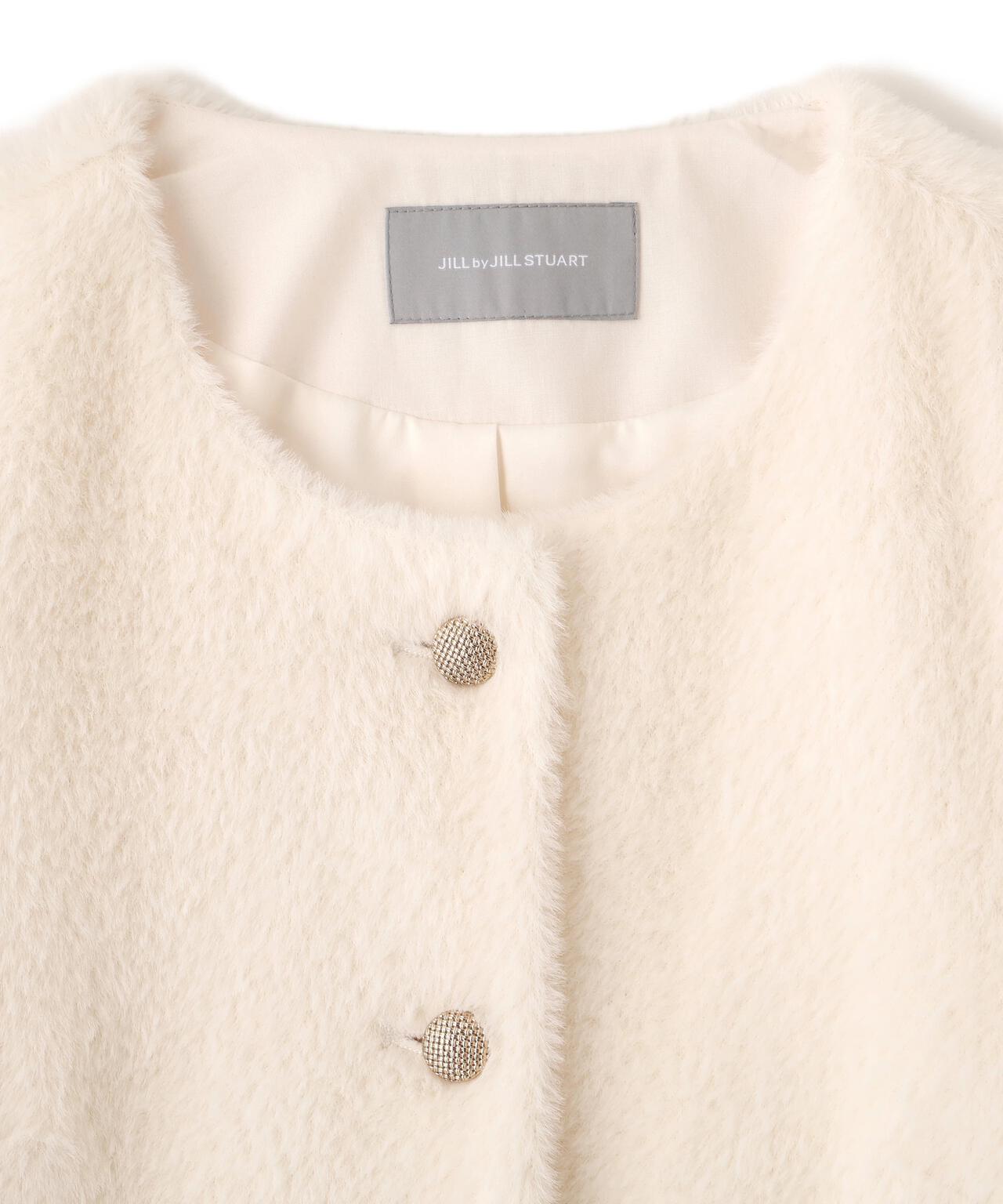 フェイクファーノーカラージャケット