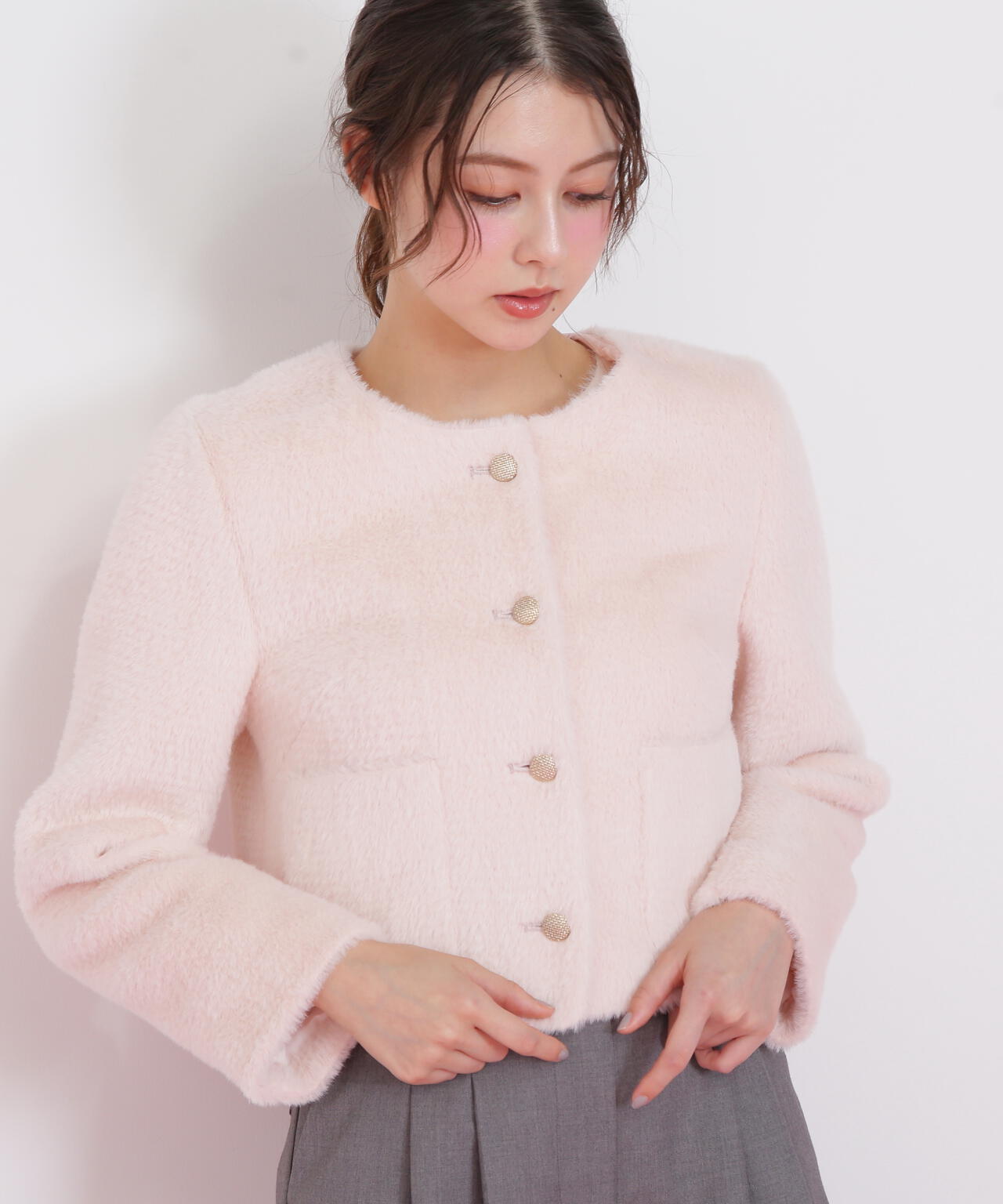 @aill0117ページ フェイクファーノーカラージャケット | JILL by JILL STUART