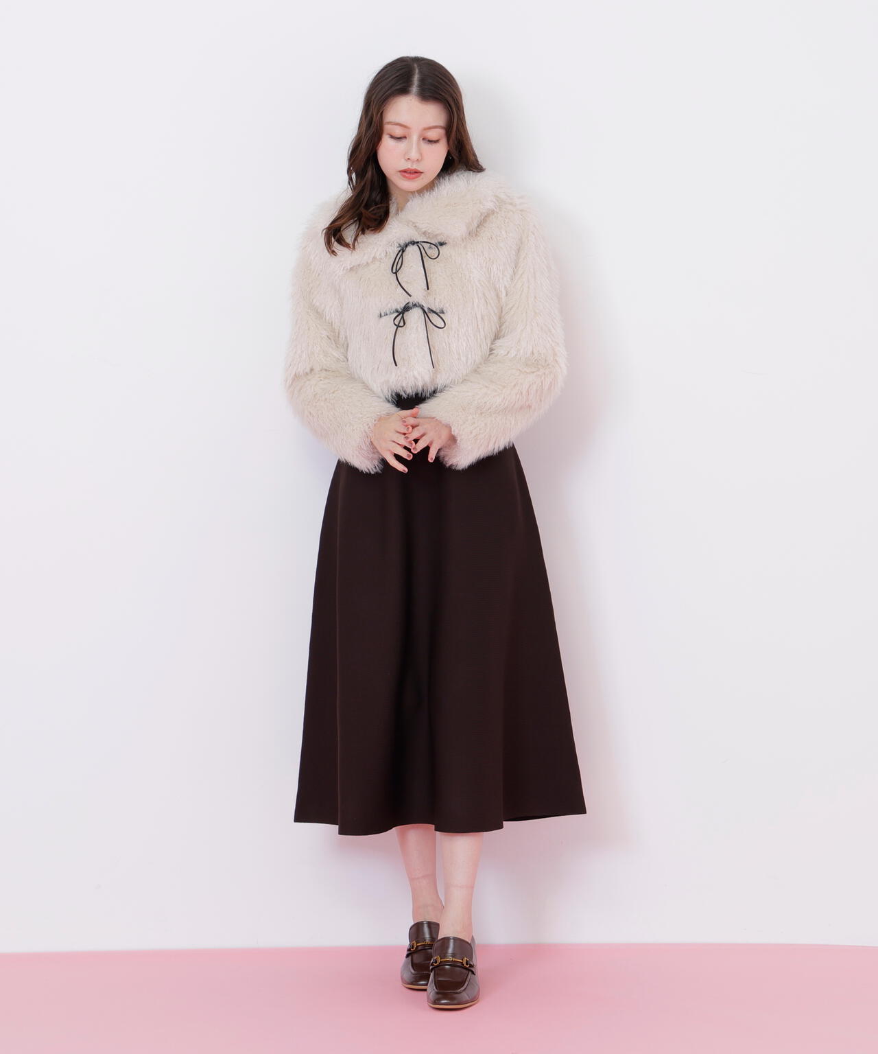 リボンダッフルショートファーコート | JILL by JILL STUART