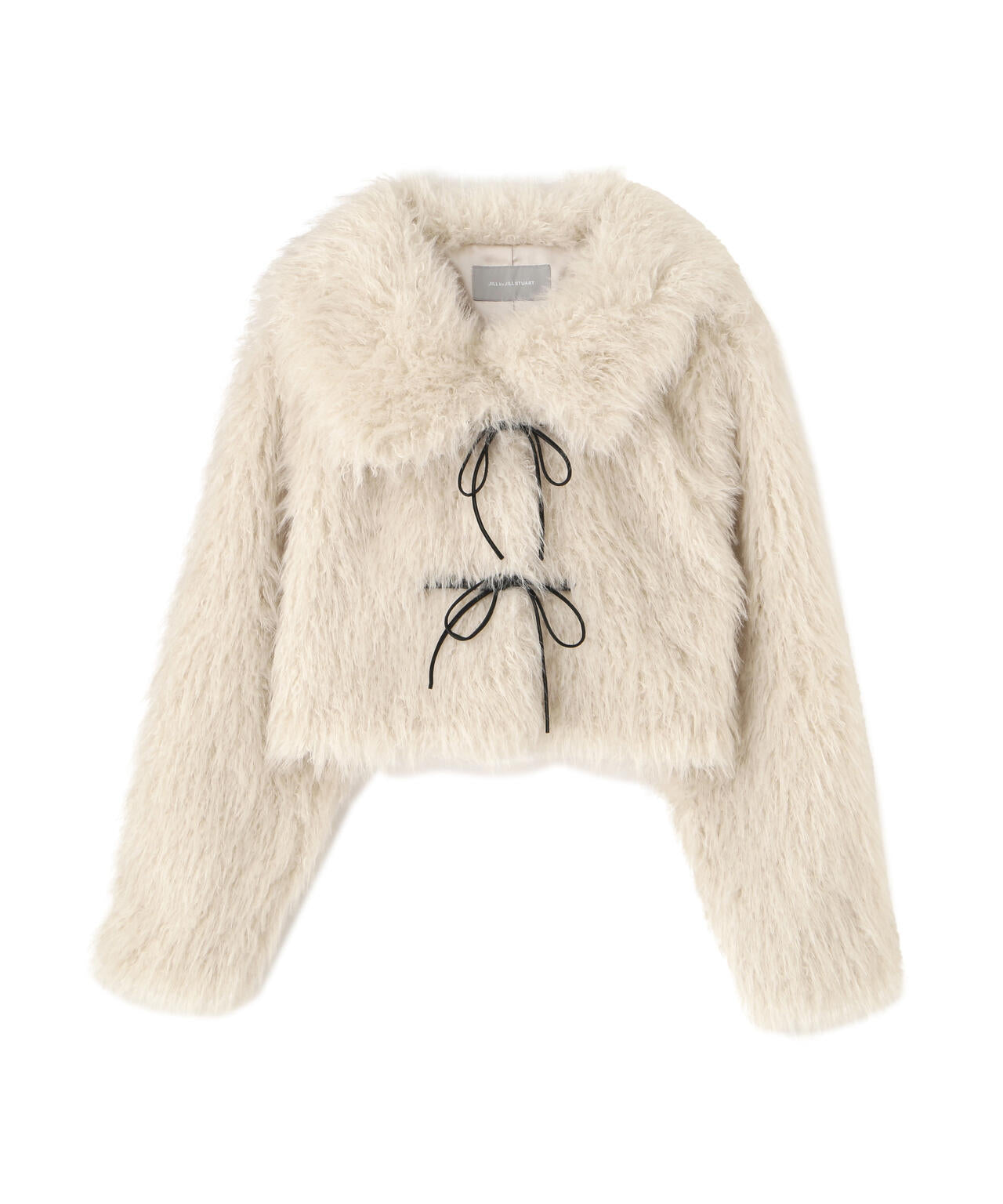 リボンダッフルショートファーコート