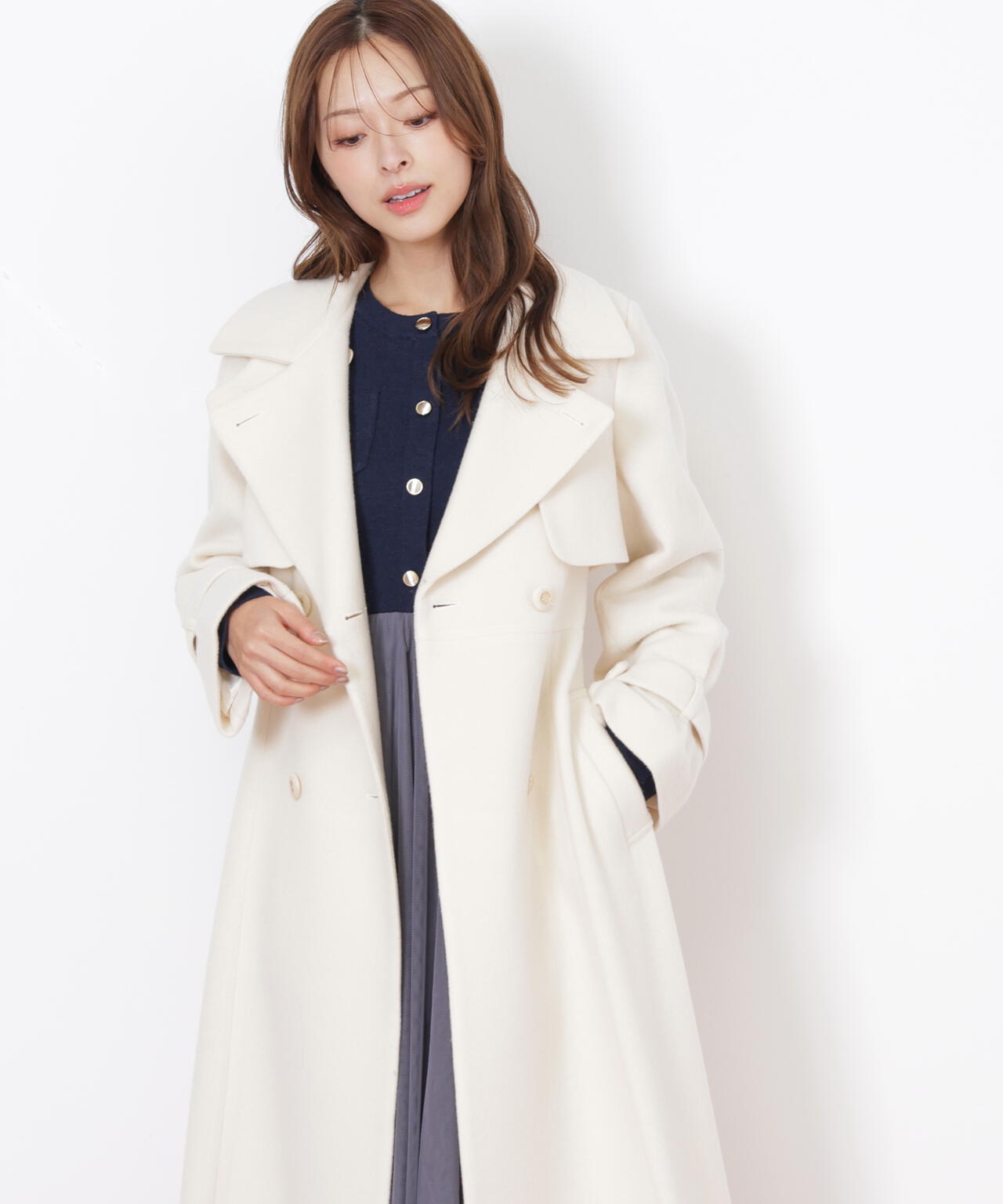 ウールレディトレンチコート