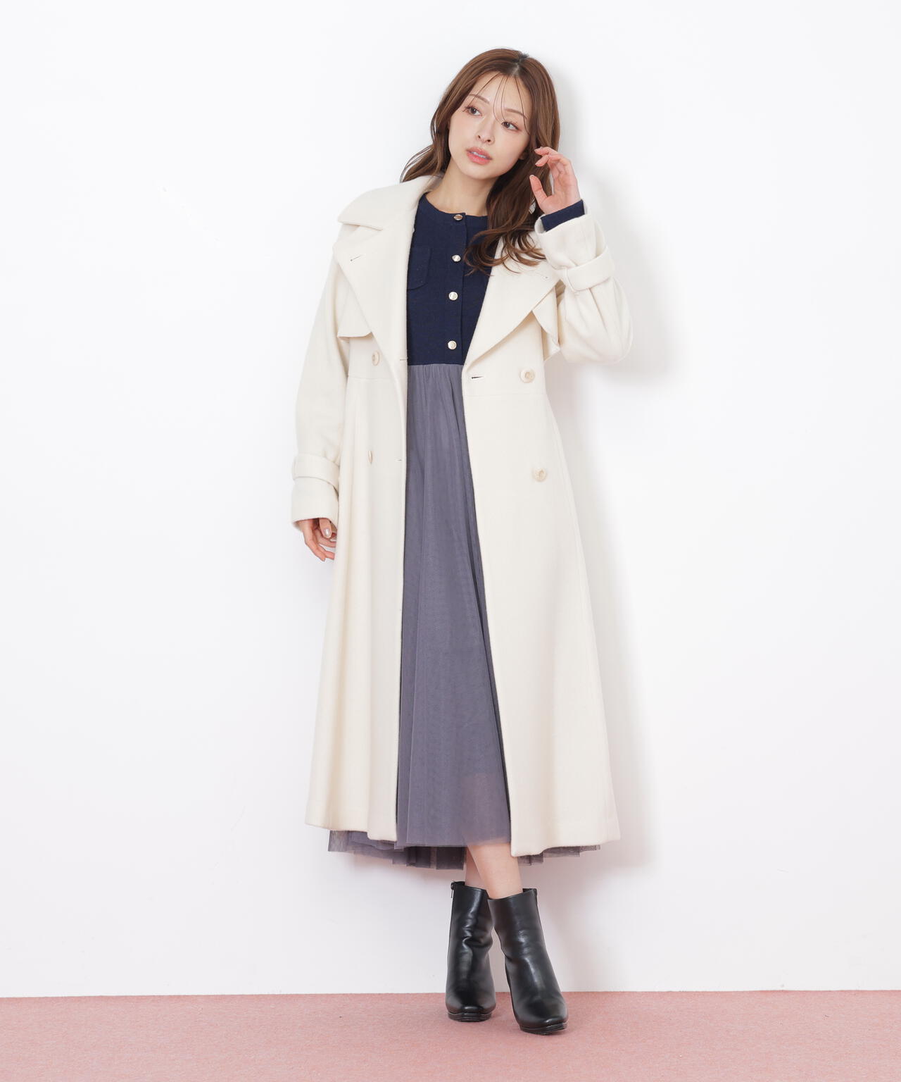 ウールレディトレンチコート