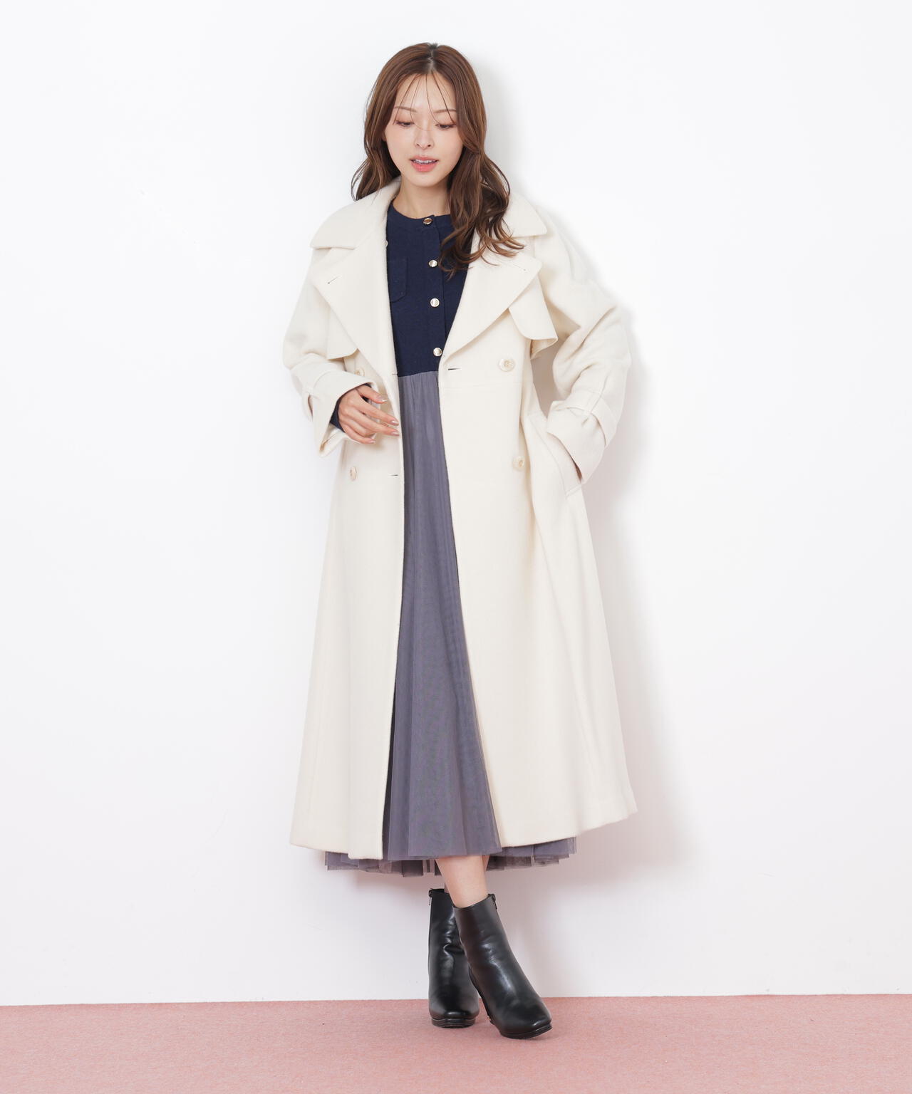 ウールレディトレンチコート