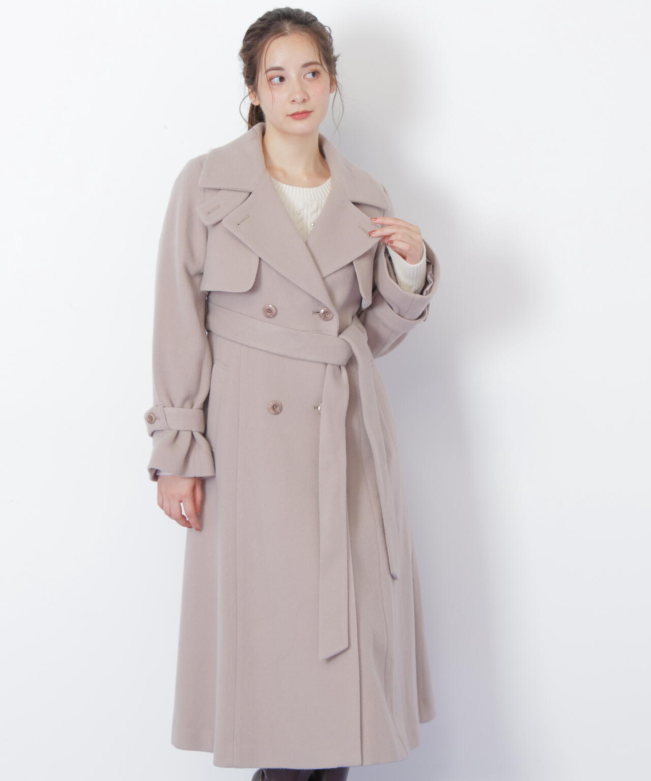 ウールレディトレンチコート