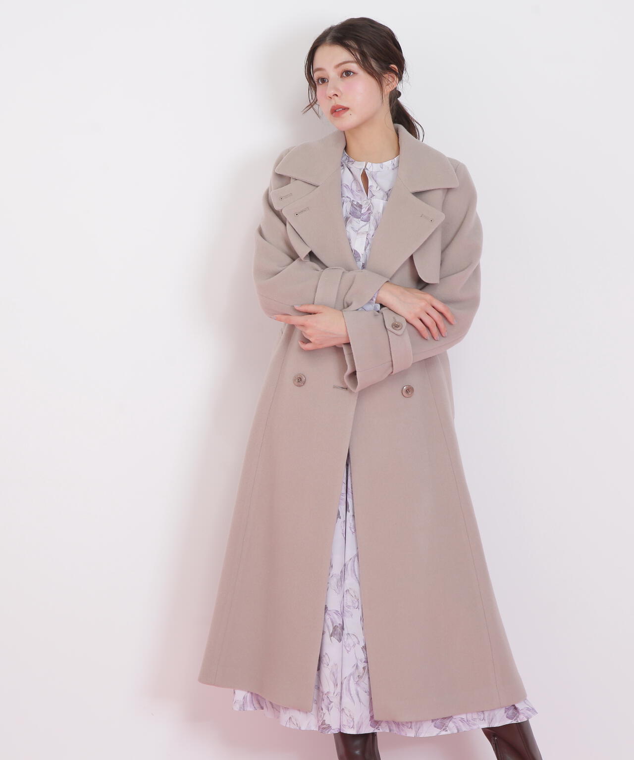 ウールレディトレンチコート