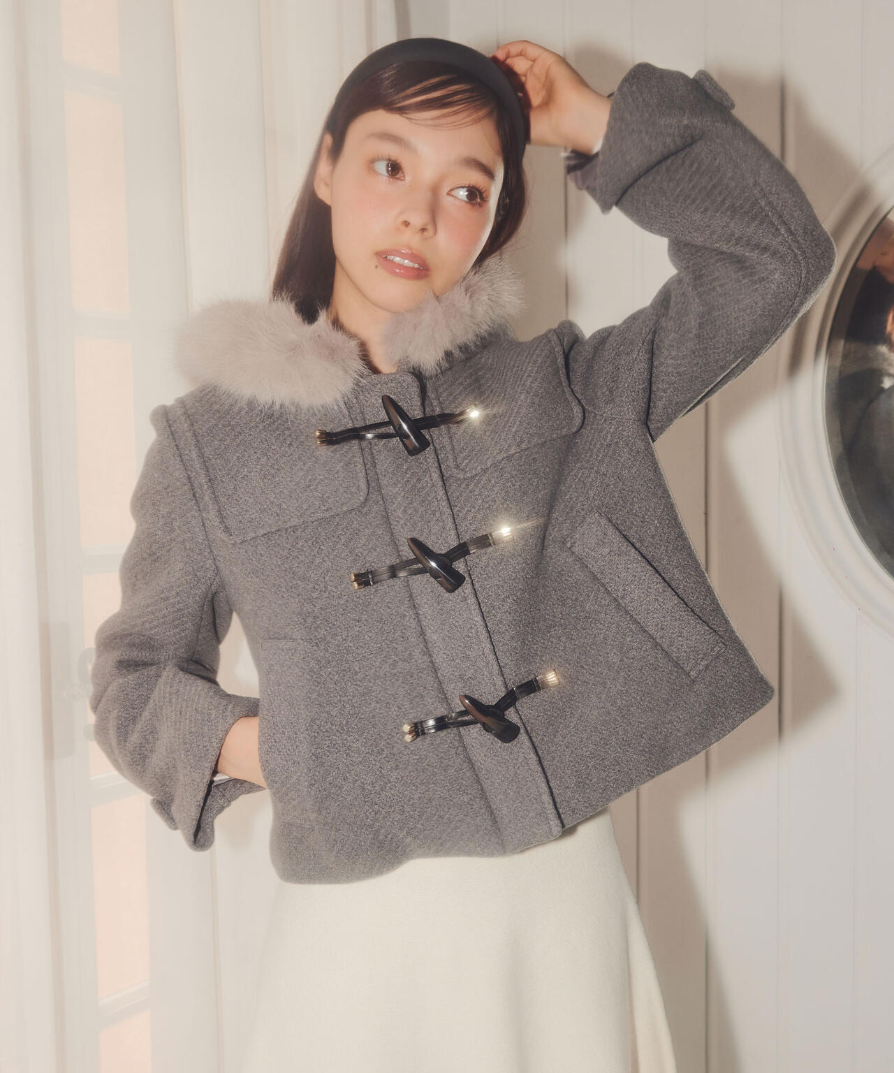 フェイクファー付ショートダッフルコート | JILL by JILL STUART