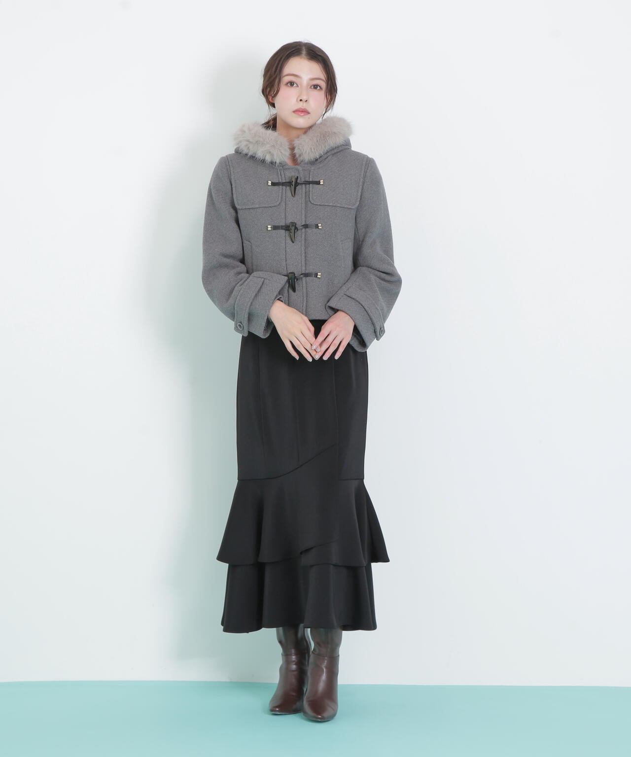 フェイクファー付ショートダッフルコート | JILL by JILL STUART