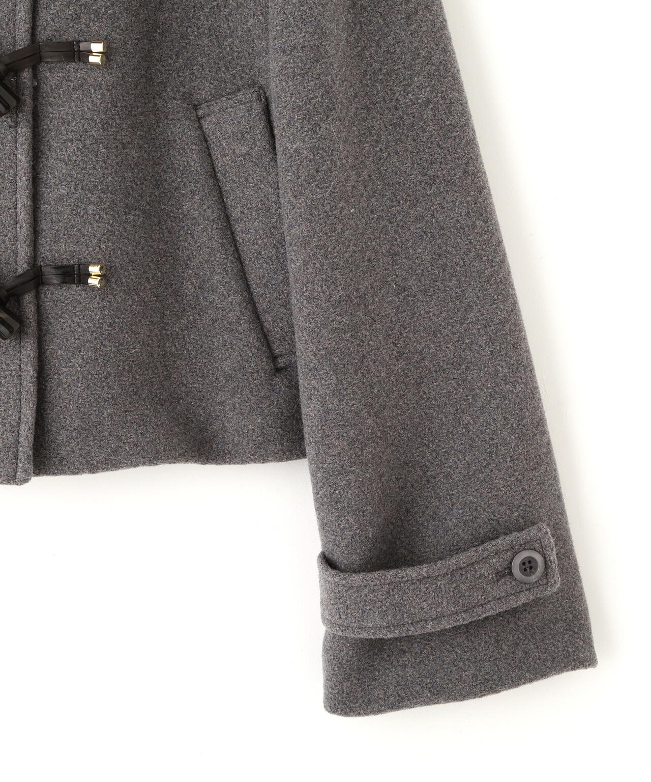 フェイクファー付ショートダッフルコート