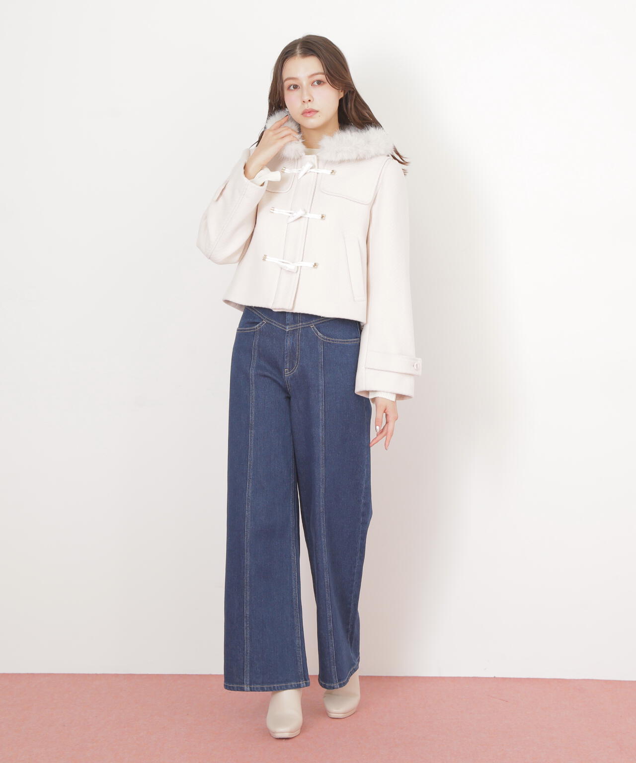 ジルスチュアート＊ダッフルコート フェイクファー付ショートダッフルコート | JILL by JILL STUART