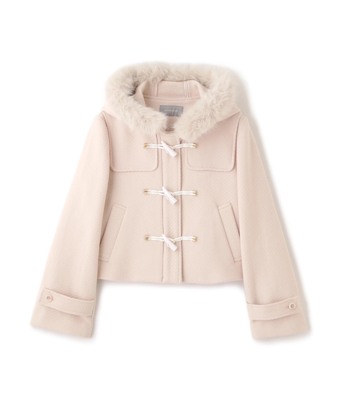 フェイクファー付ショートダッフルコート