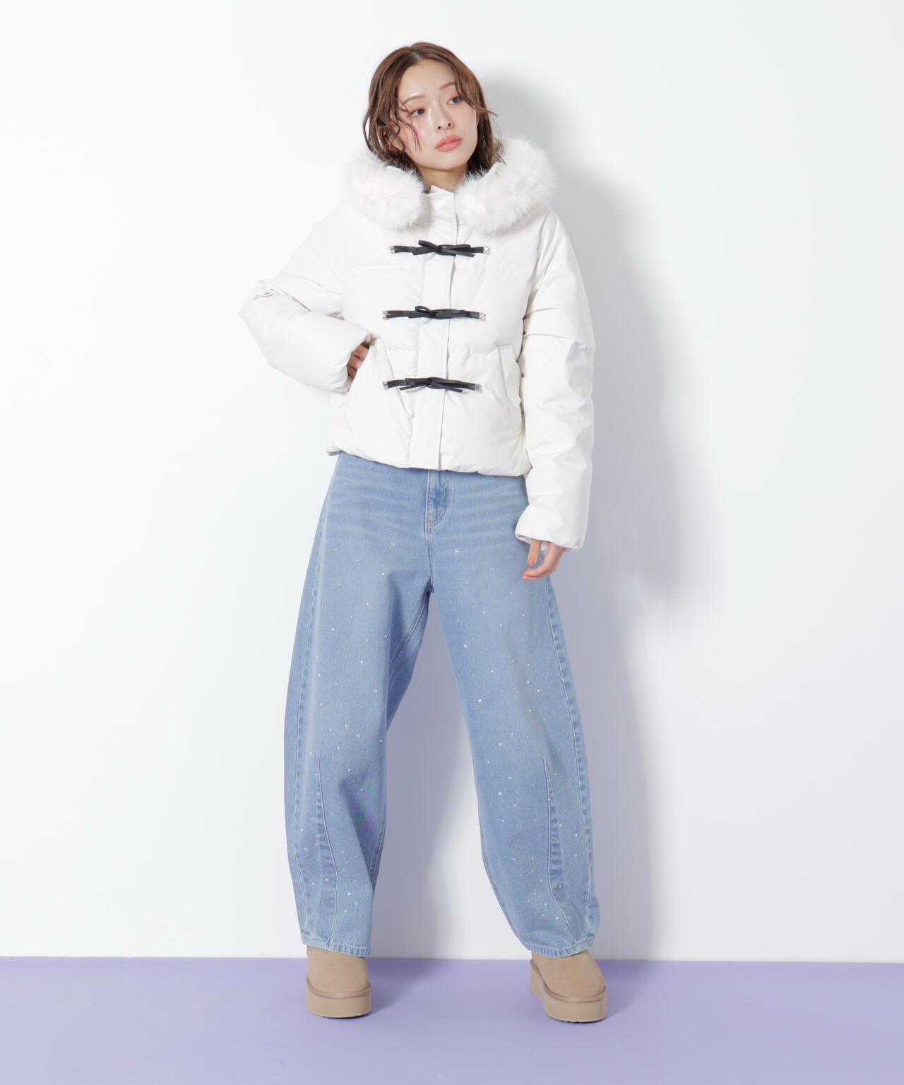 リボンダッフルダウン