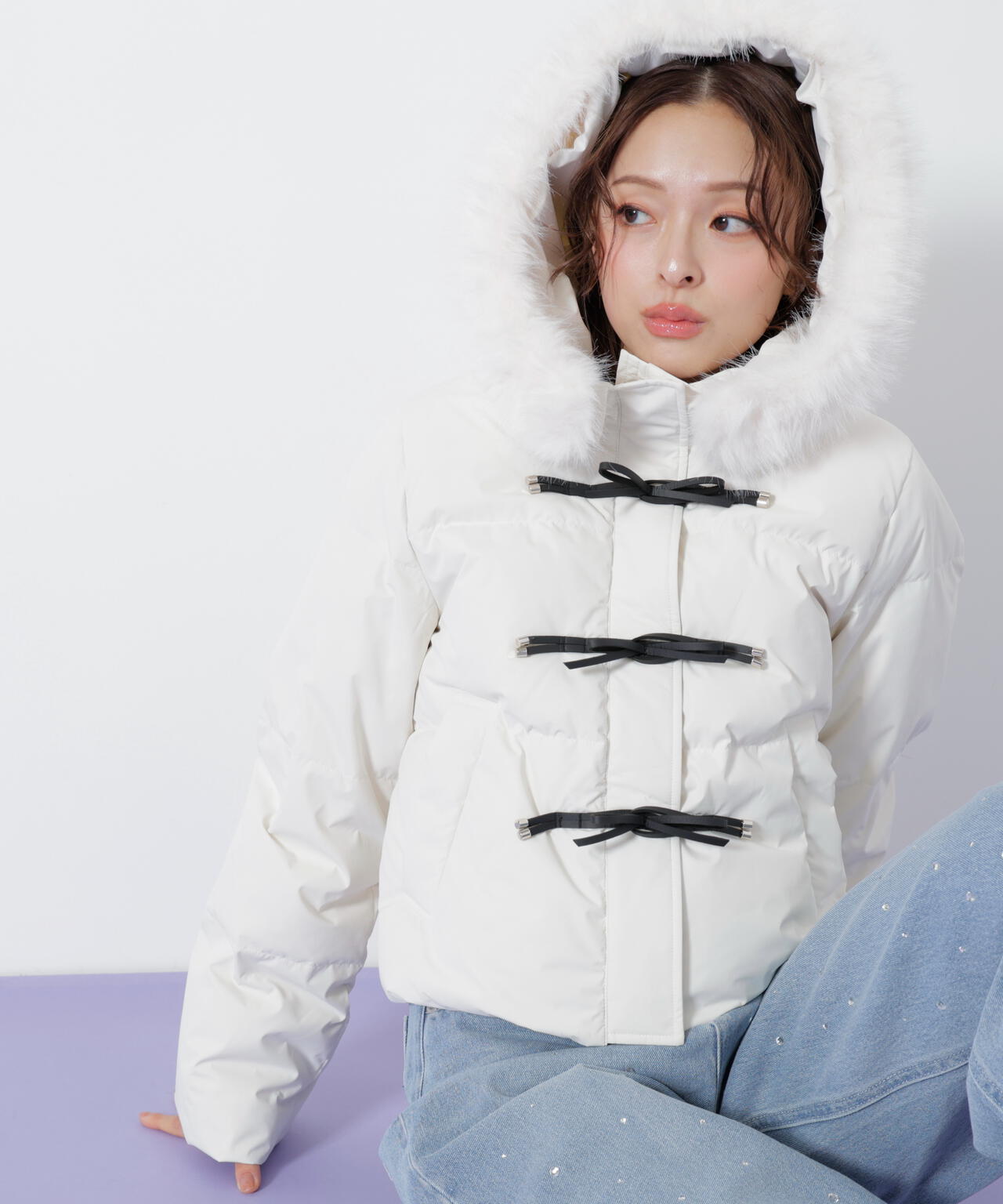 JILL STUART ジルスチュアート リボン ナイロンぺプラムブルゾン JILL by JILL STUART（ジルバイジルスチュアート） ブルゾン アウター