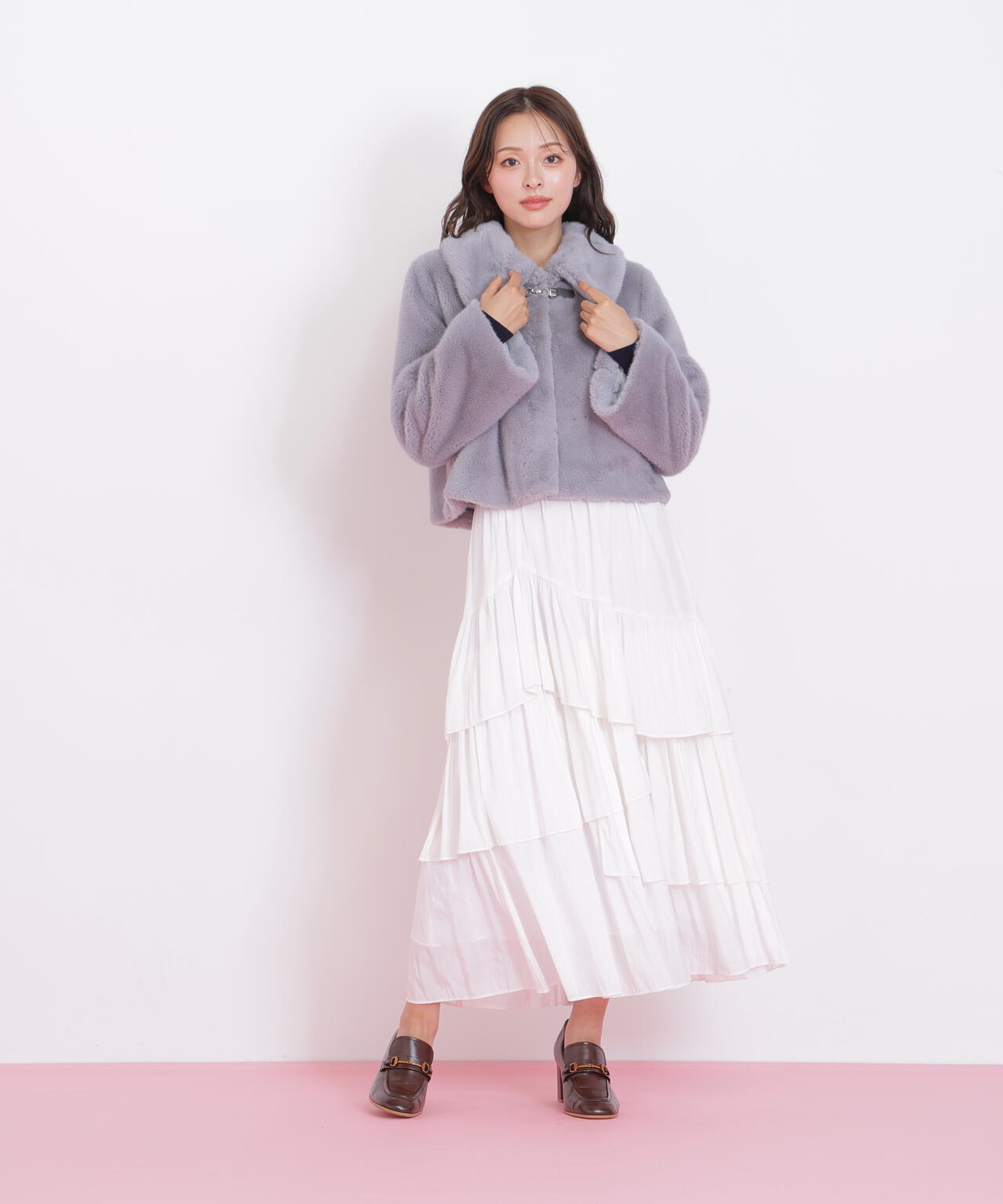 フェイクファーショートジャケット