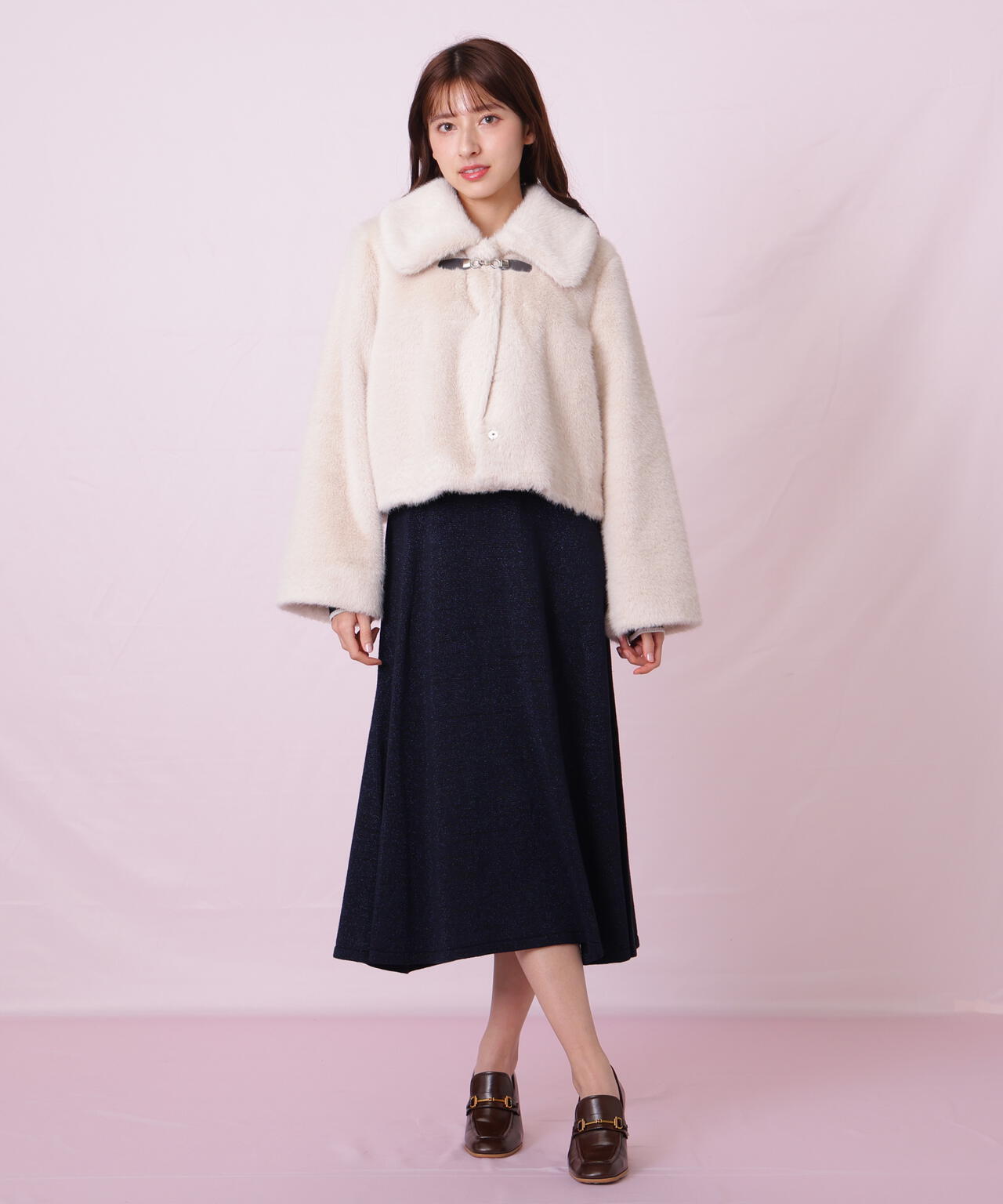 フェイクファーショートジャケット