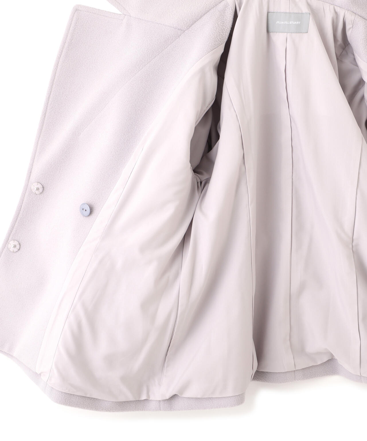 ビジュー釦ビッグカラーショートコート