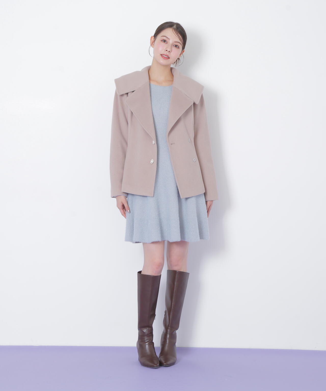 ビジュー釦ビッグカラーショートコート | JILL by JILL STUART（ジル