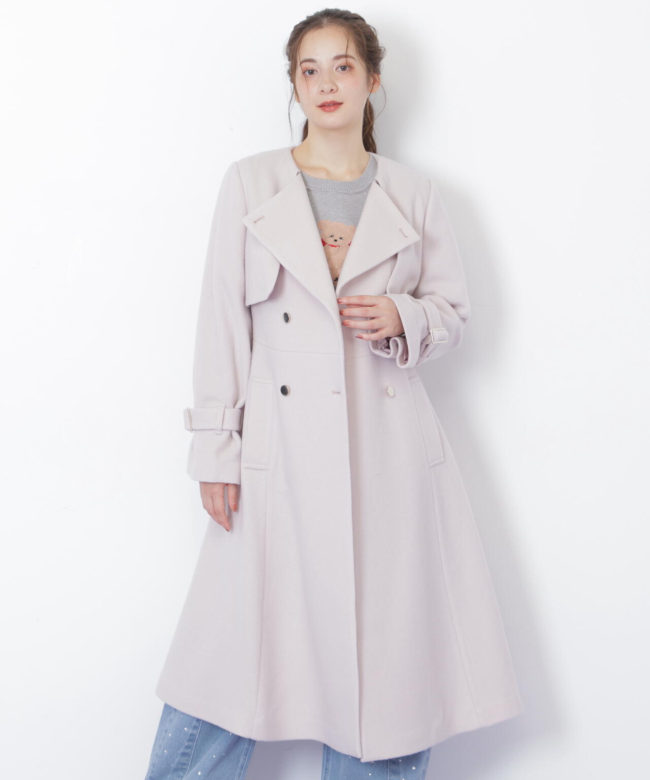 JILL by JILL STUART ノーカラードレストレンチコート ノーカラードレストレンチコート | ジル バイ ジル スチュアート(JILL