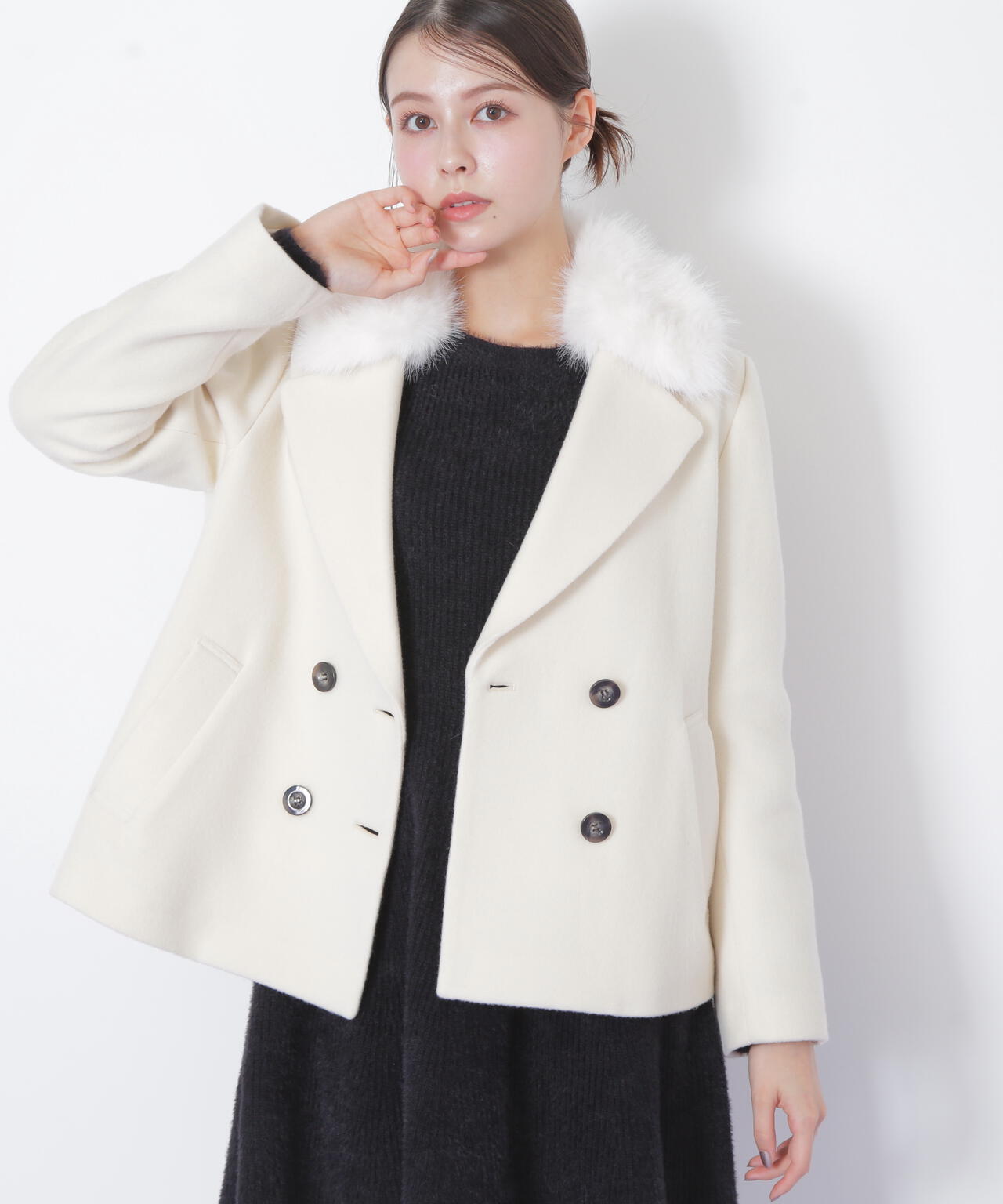 フェイクファー衿付ジャケット | JILL by JILL STUART（ジル バイ ジル