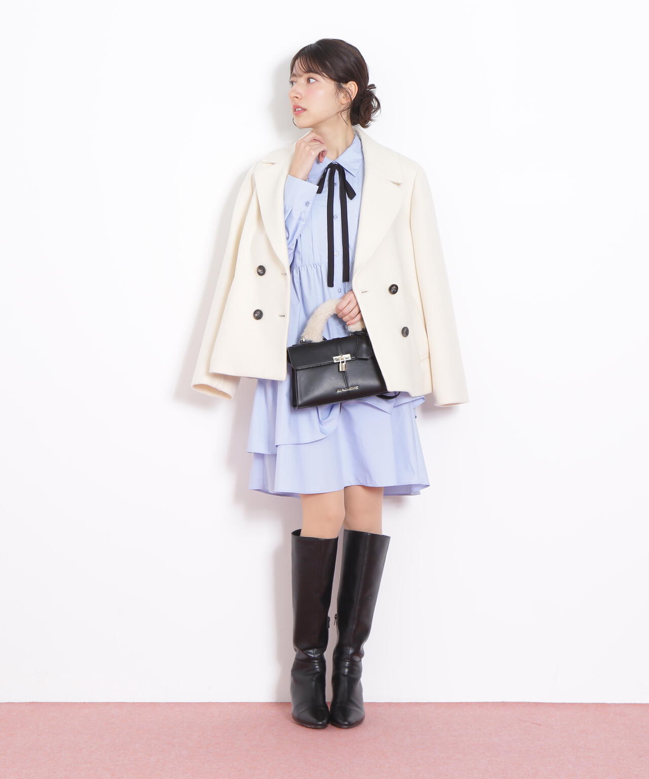 フェイクファー衿付ジャケット