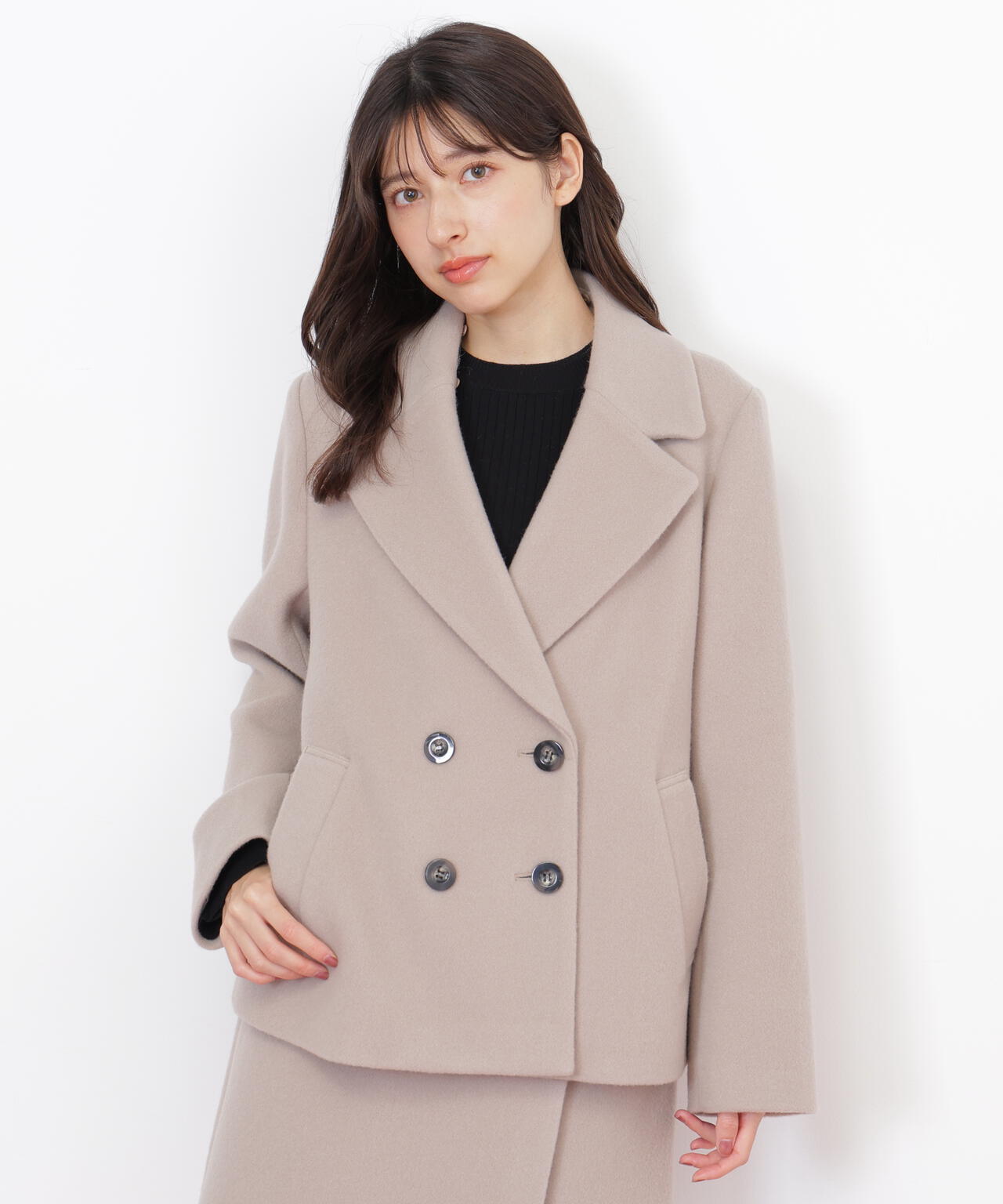 フェイクファー衿付ジャケット