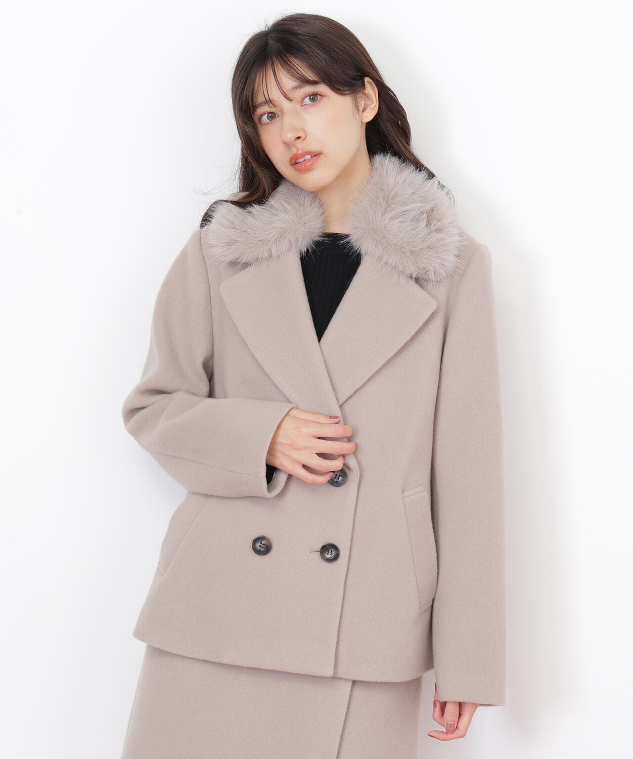 フェイクファー衿付ジャケット | JILL by JILL STUART（ジル バイ ジル