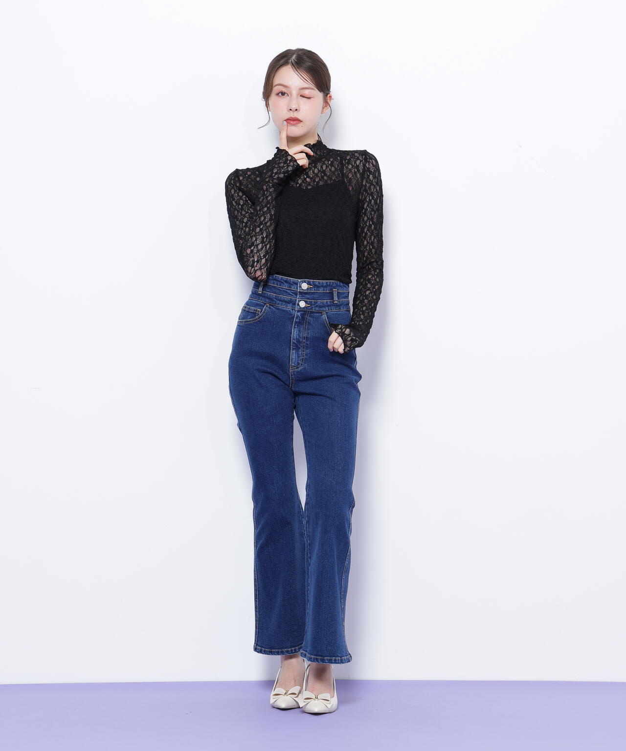 carlaレースカットソー 洗える】ラダーレースジャージー カットソー / 23区