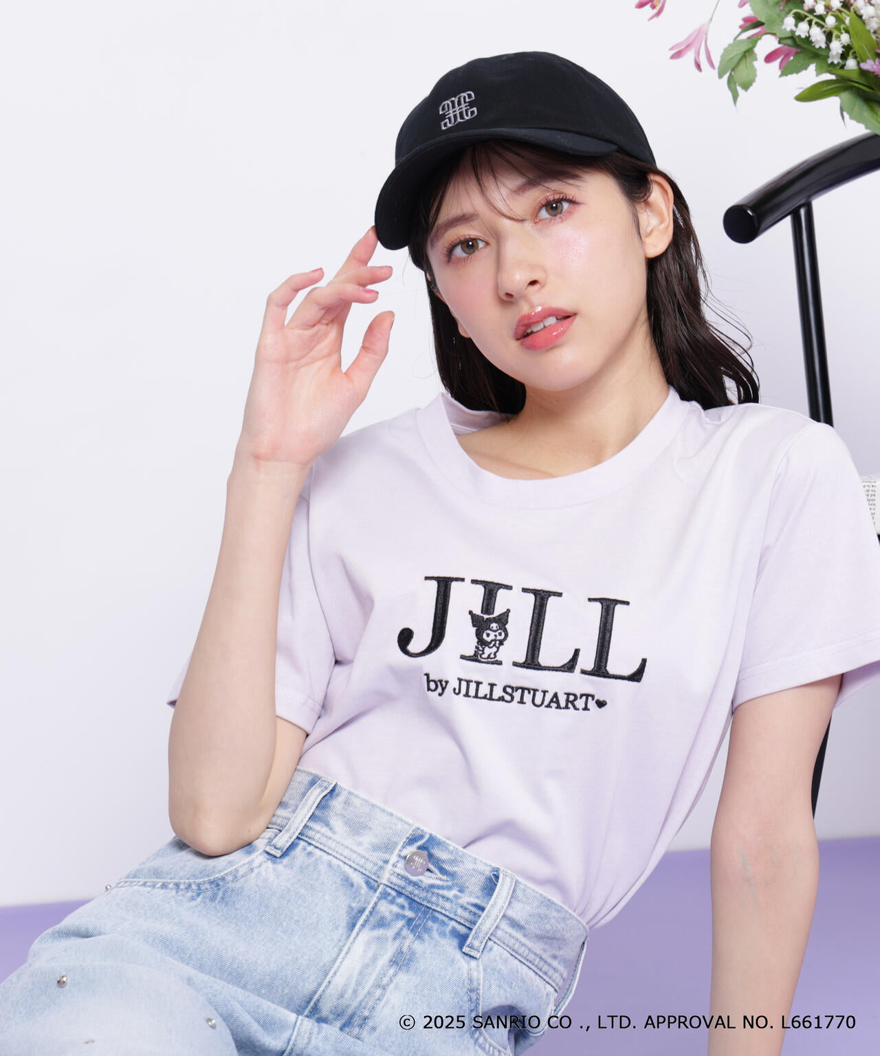 ＜マイメロディ＆クロミコラボ＞オーガニックコットン刺繍ロゴTシャツ