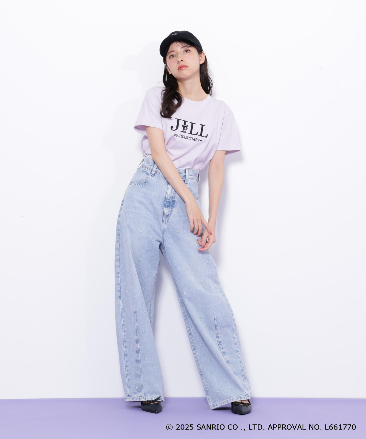 ＜マイメロディ＆クロミコラボ＞オーガニックコットン刺繍ロゴTシャツ