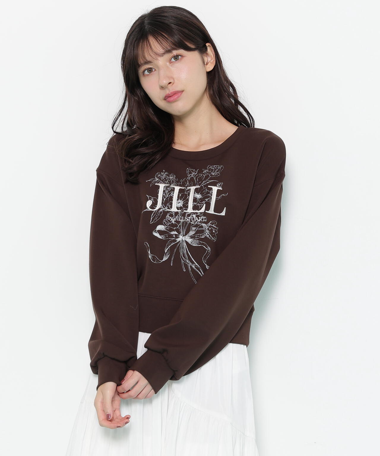 リボンブーケロゴ刺繍スウェット