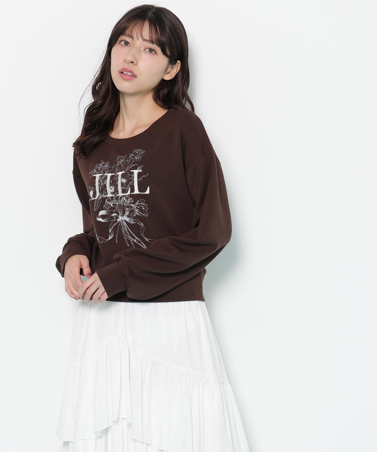 リボンブーケロゴ刺繍スウェット