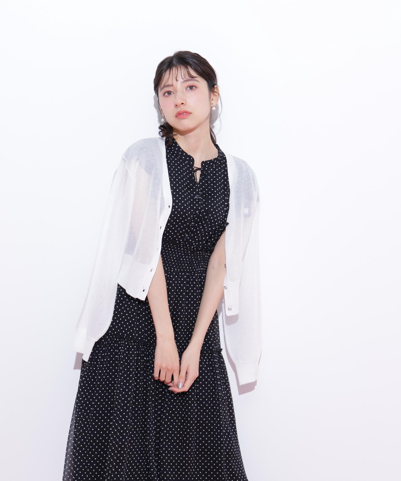 ★シャイニーシアーカーディガン★ブラックゴールド★ 新色追加】シャイニーシアー ニット カーディガン（カーディガン