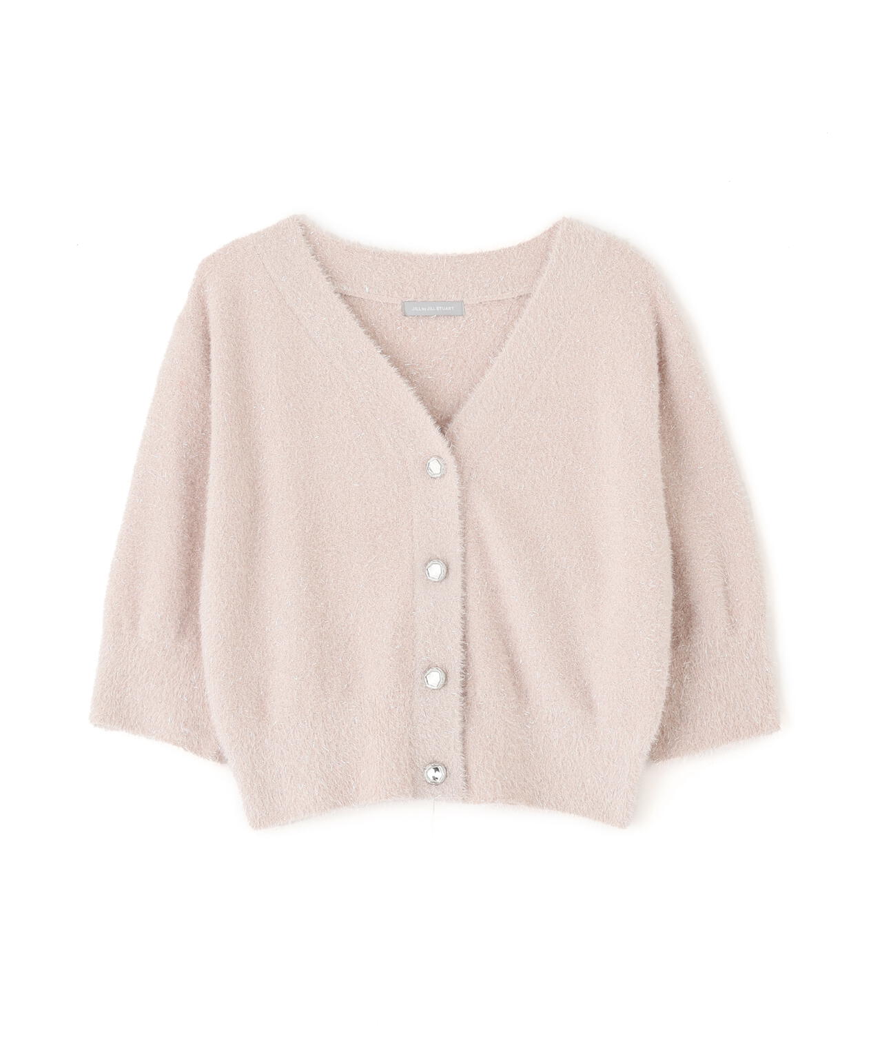 ラメフェザー半袖カーディガン