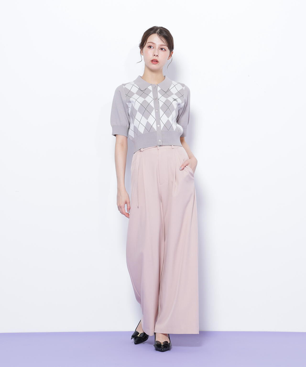 ジル バイ ジル スチュアート（JILL by JILL STUART）/ポロ衿アーガイルニット ポロ衿アーガイルニット | JILL by JILL STUART（ジル バイ ジル