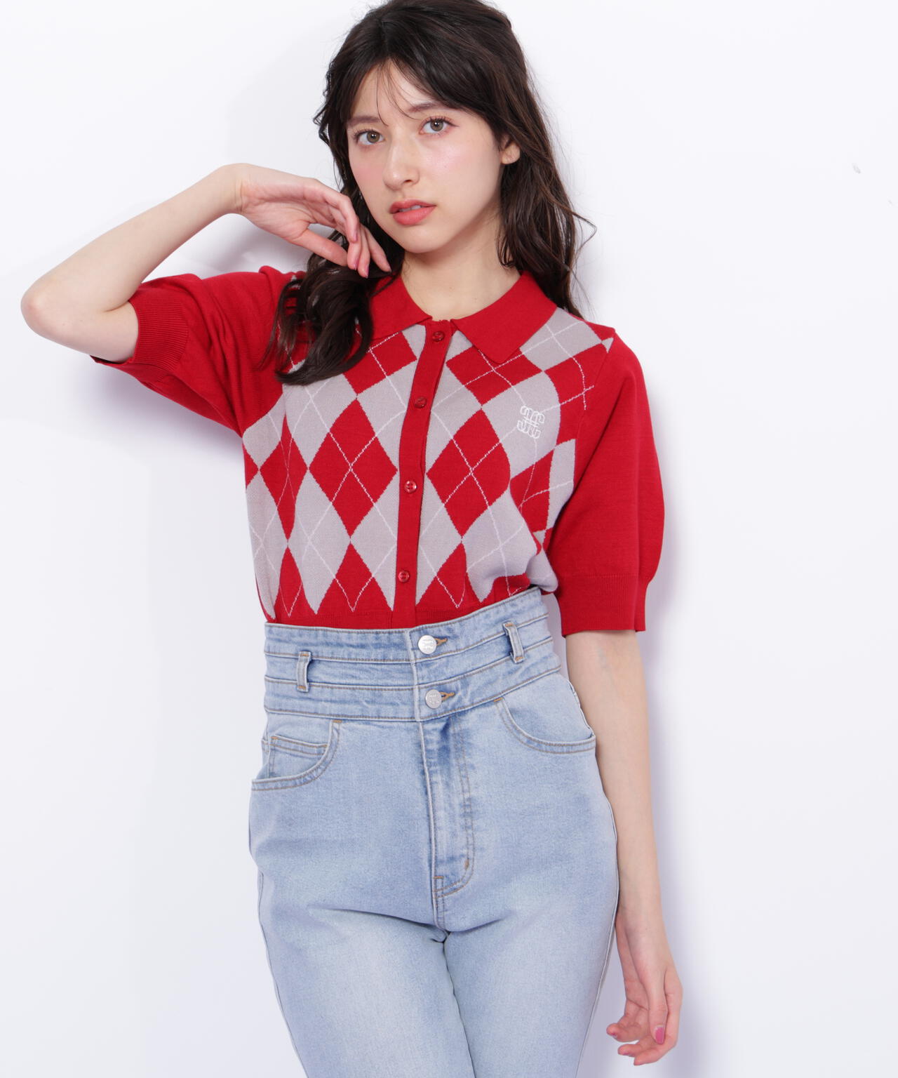 ポロ衿アーガイルニット | JILL by JILL STUART（ジル バイ ジル