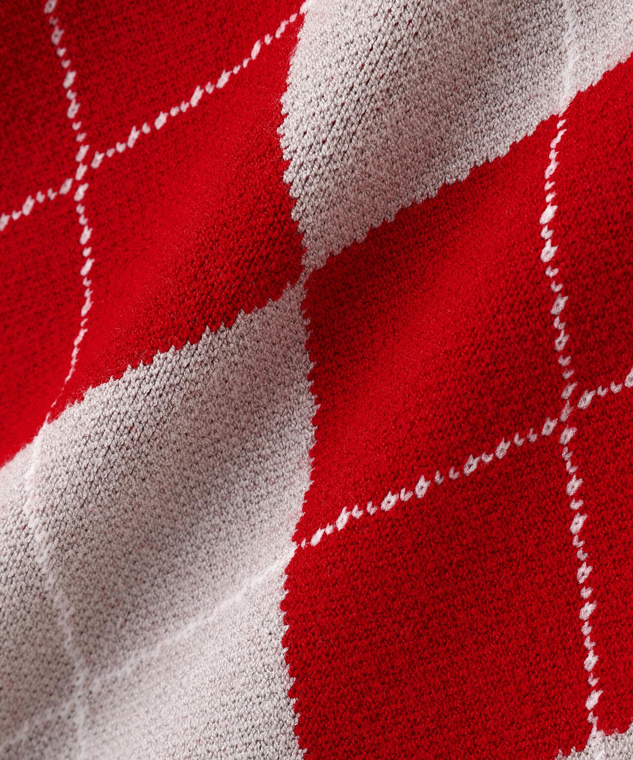 ポロ衿アーガイルニット