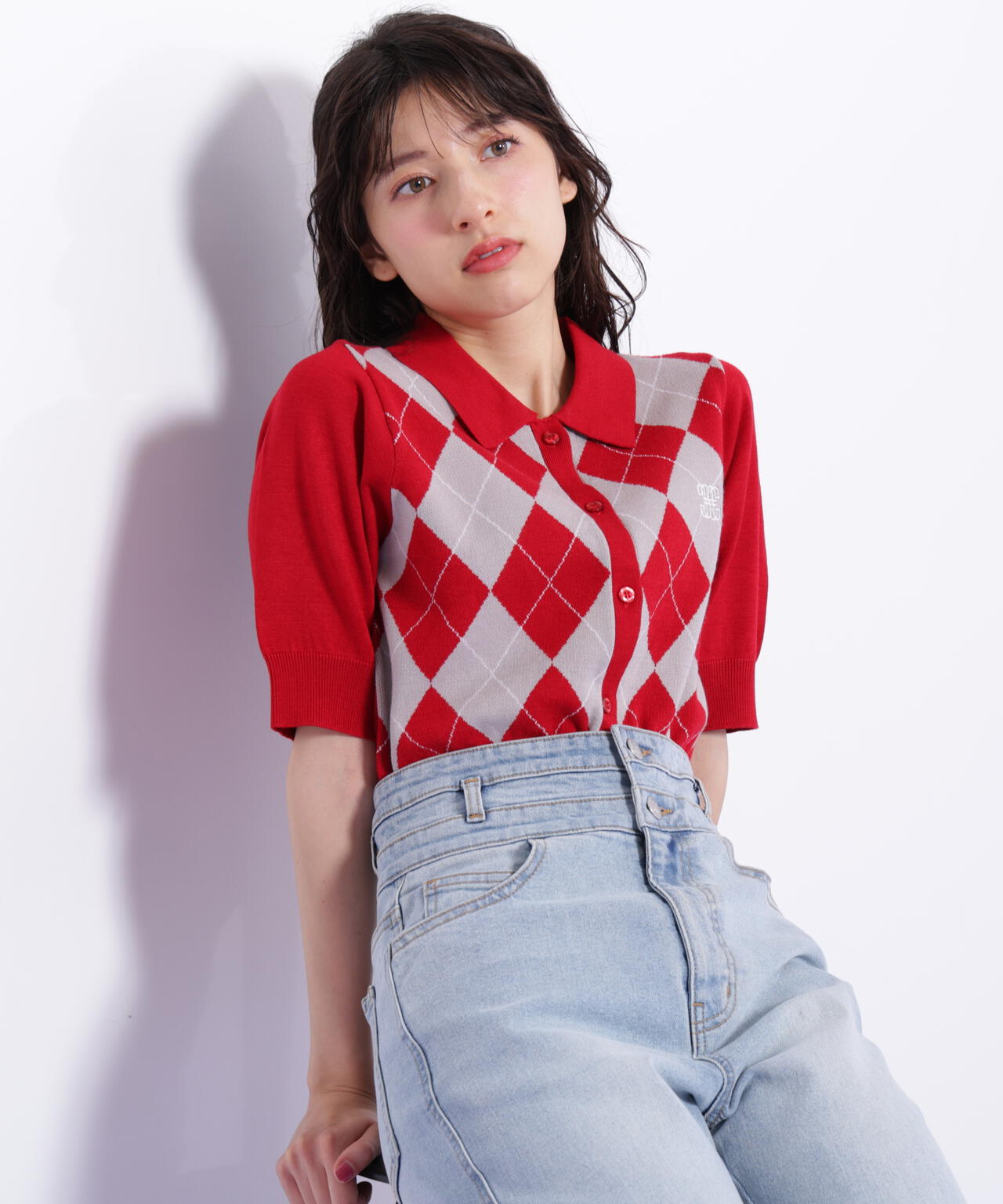 ポロ衿アーガイルニット | JILL by JILL STUART（ジル バイ ジル