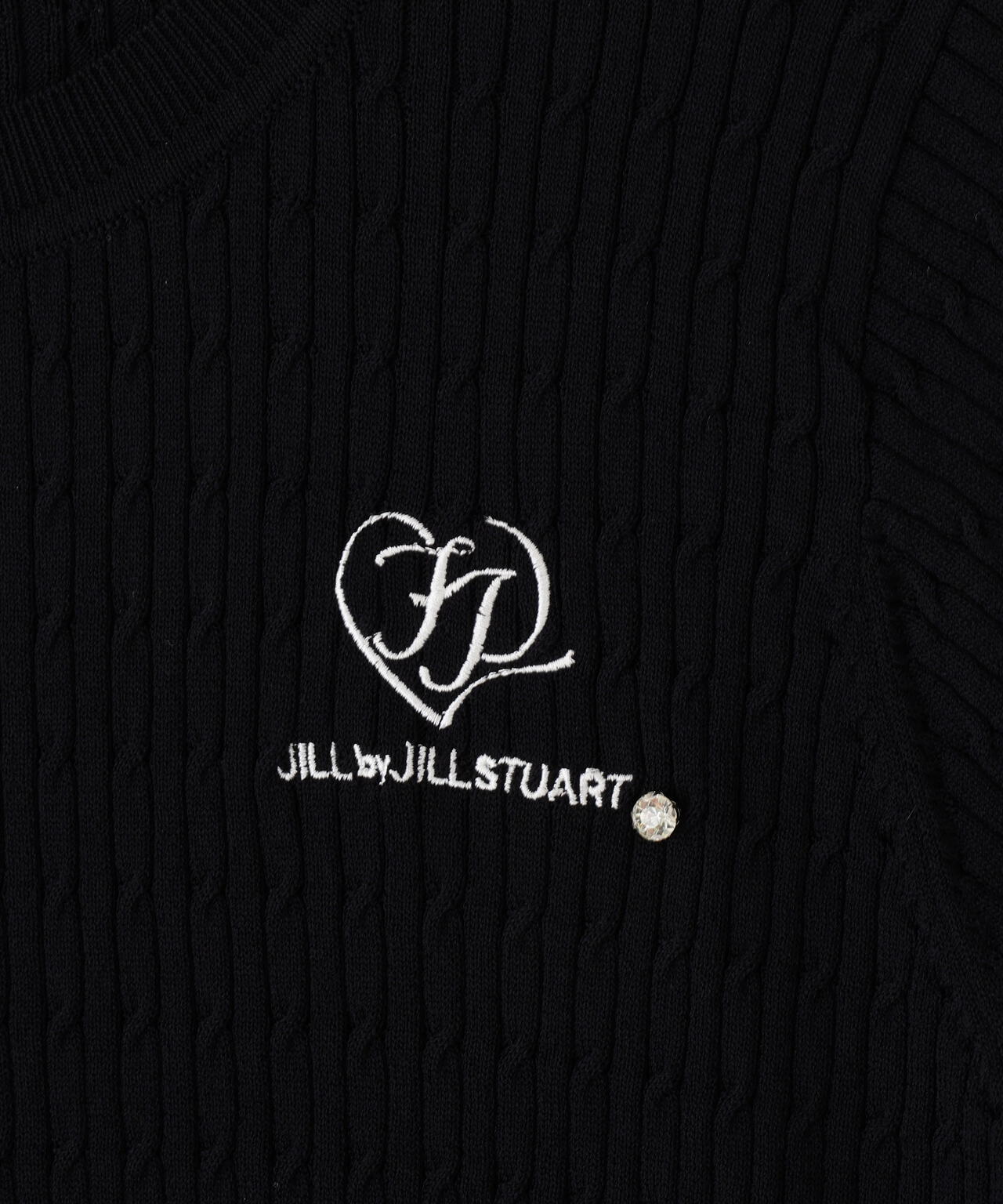 ミニケーブルハート刺繍ニット