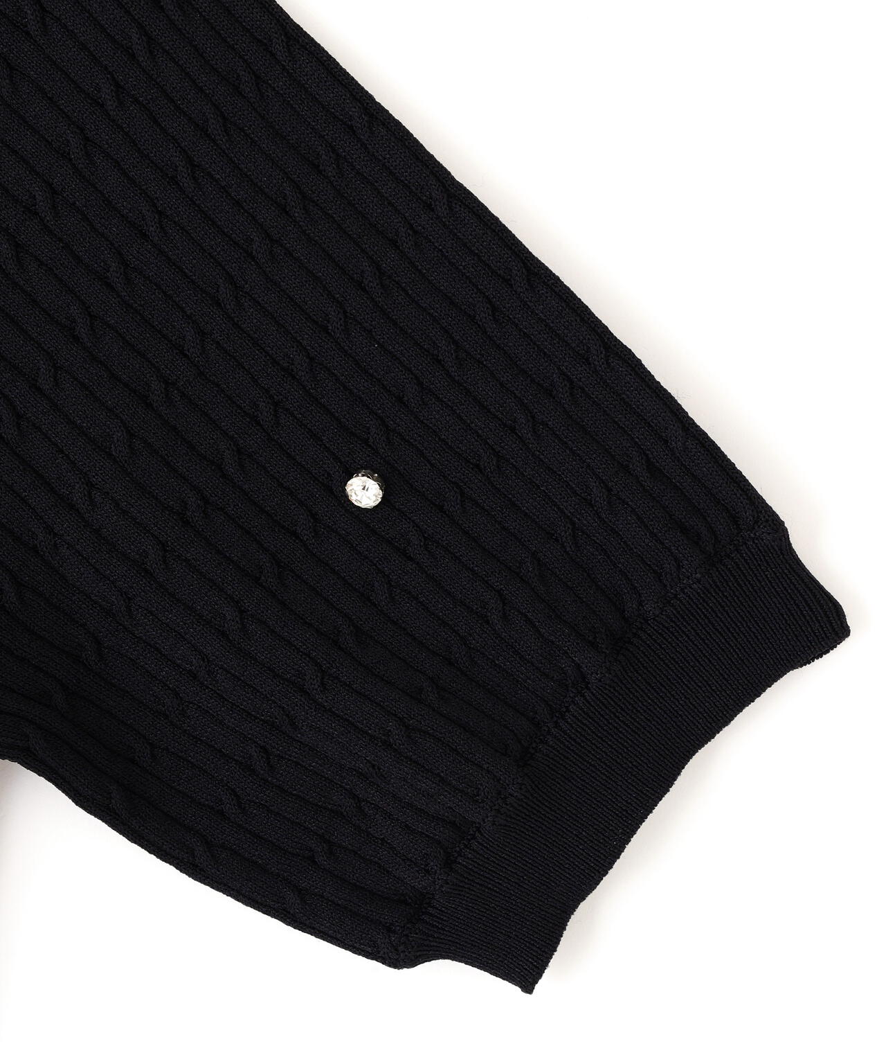 ミニケーブルハート刺繍ニット