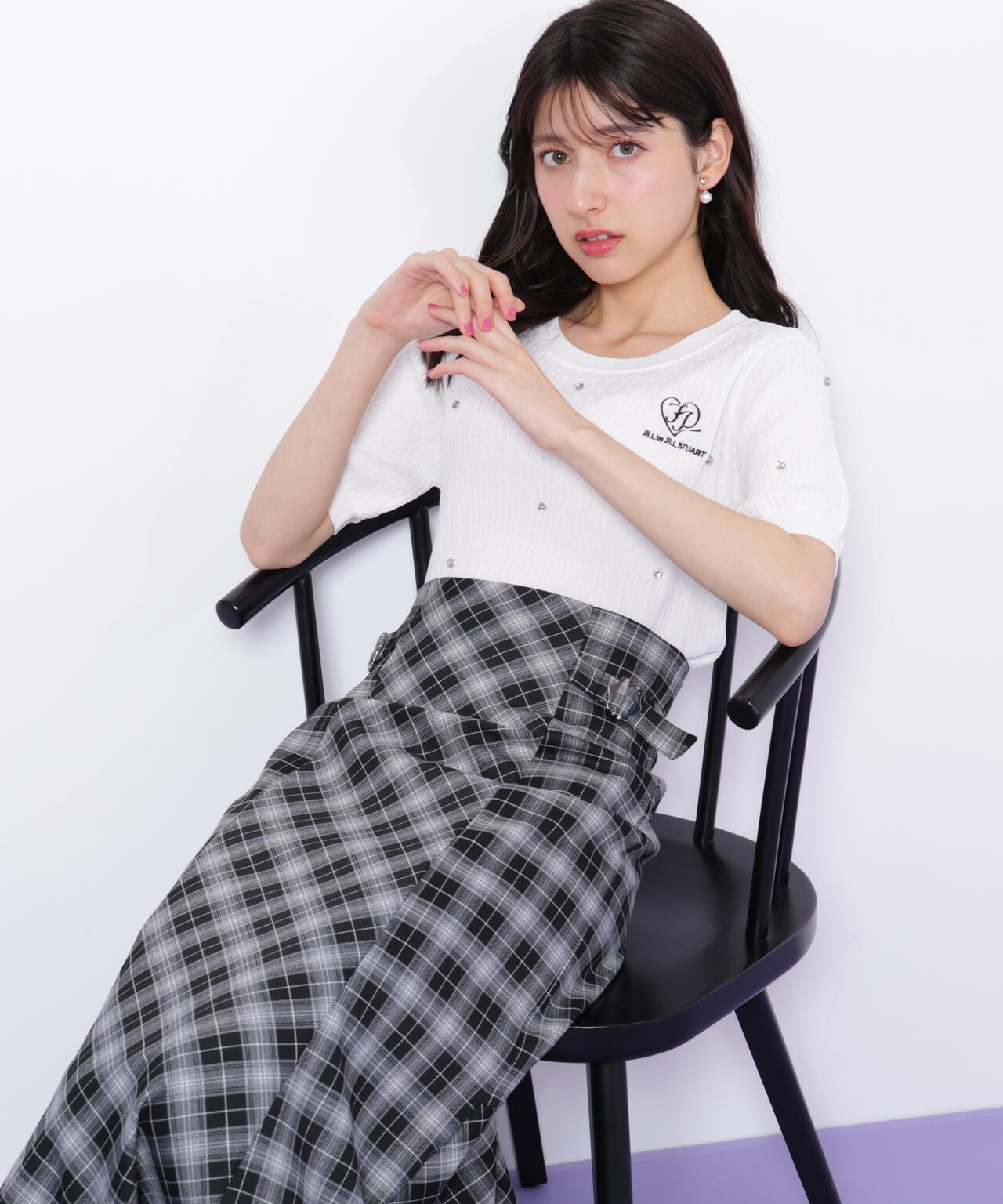 ミニケーブルハート刺繍ニット