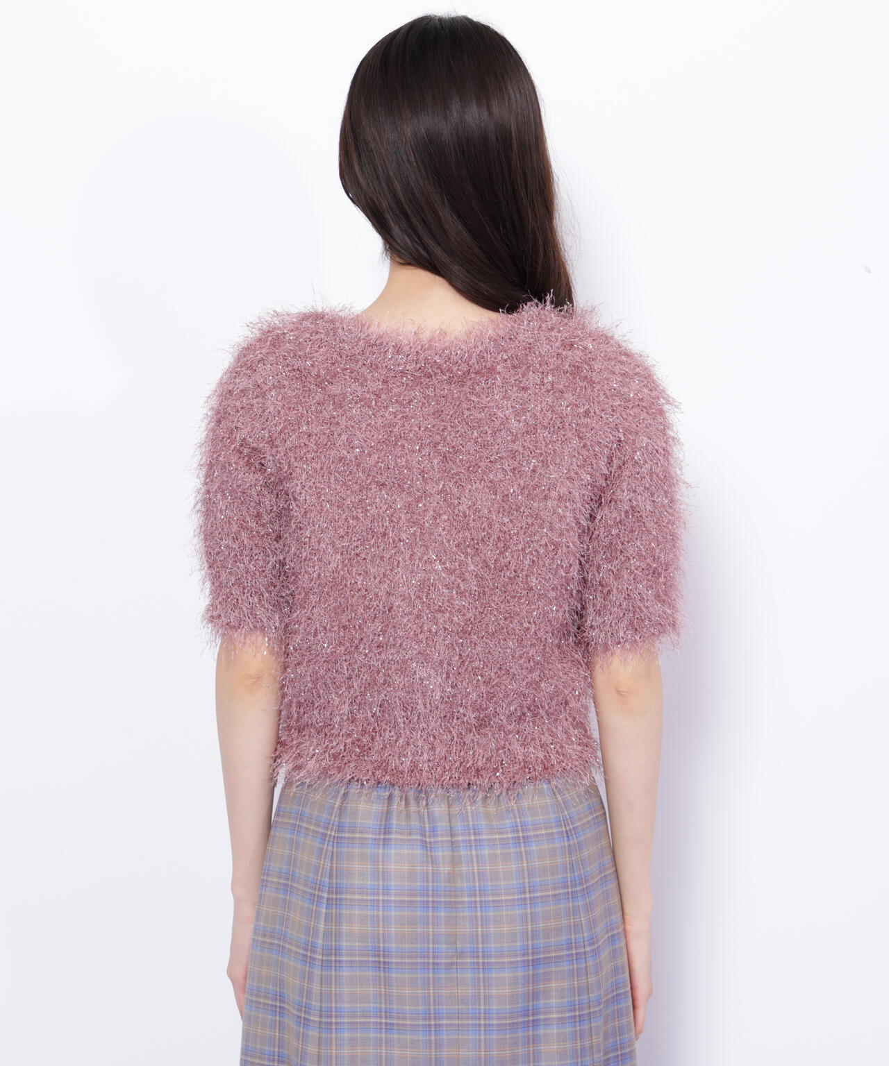 ラメフェザーニットジャケット