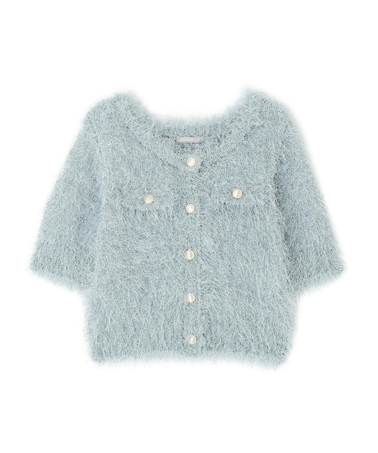 ラメフェザーニットジャケット